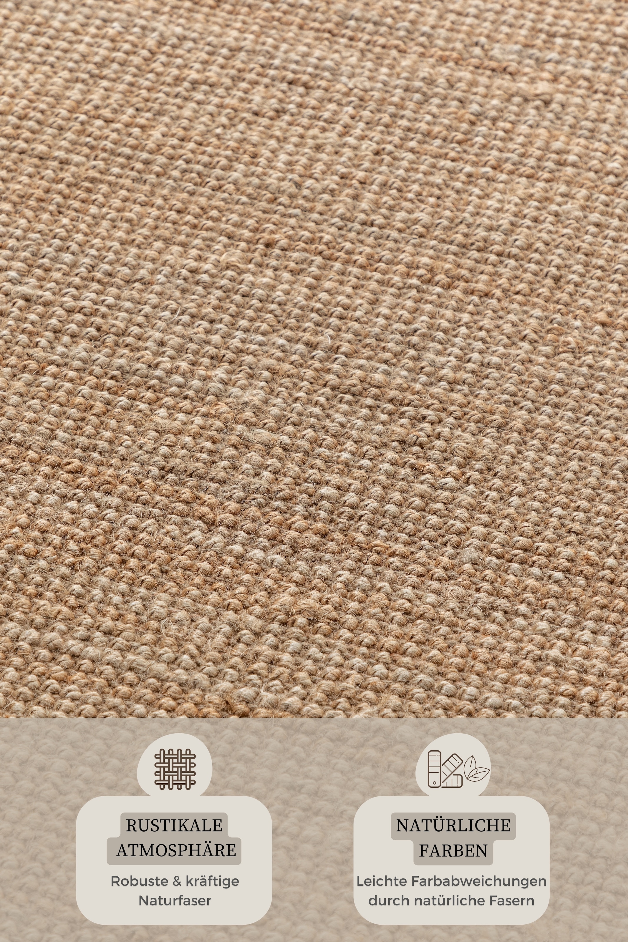 HANSE Home Teppich »Jaipur Juteteppich, als Läufer und in Rund«, rechteckig, 10 mm Höhe, 100% Naturfaser, Nachhaltig, Wohnzimmer, Esszimmer, Schlafzimmer, GRS
