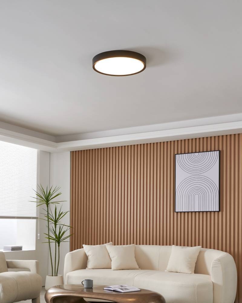 EGLO Deckenleuchte »MUSURITA« LED-Modul 1 Stk. Warmweiß Deckenlampe, Wohnzimmer, Stahl, Kunststoff, Ø 44 cm