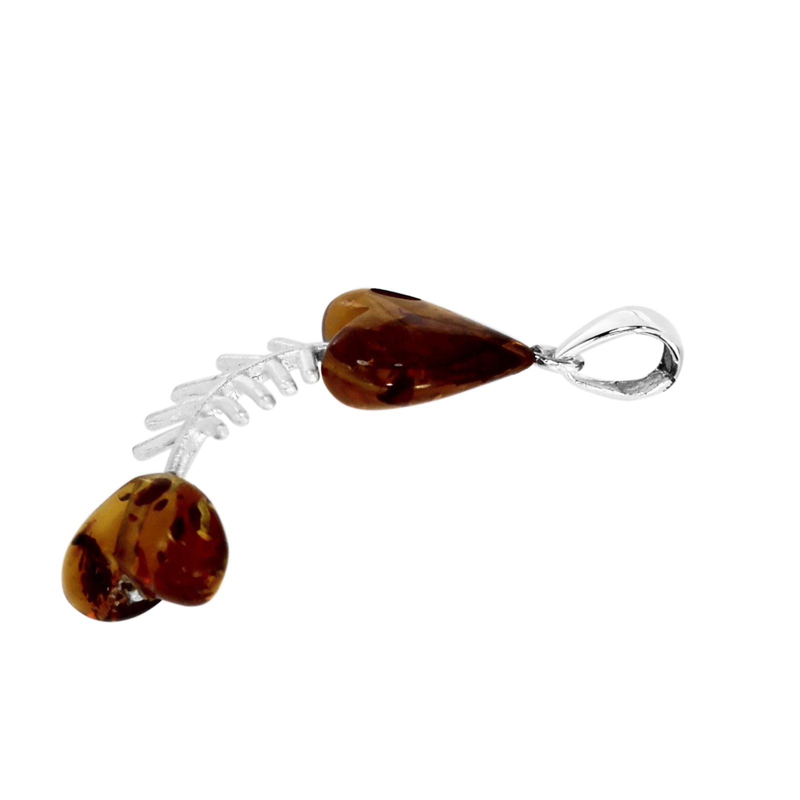 OSTSEE-SCHMUCK Kettenanhänger »- Fisch 35 mm - Silber 925/000 - Bernstein« ()