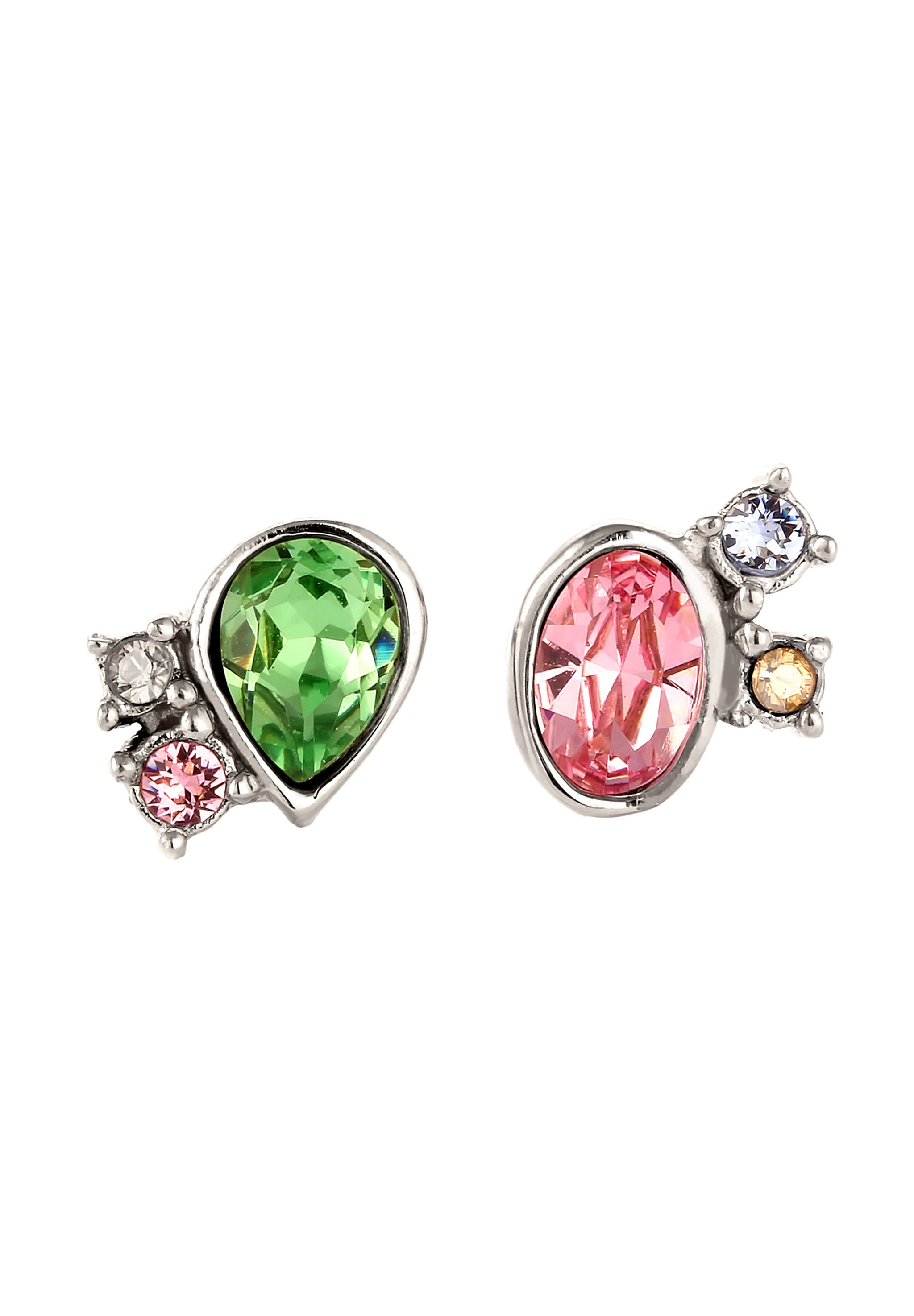 Elli Paar Ohrstecker »Ohrringe Ohrstecker Rosa Grün 925 Sterling Silber, mit Kristallen von Swarovski®«