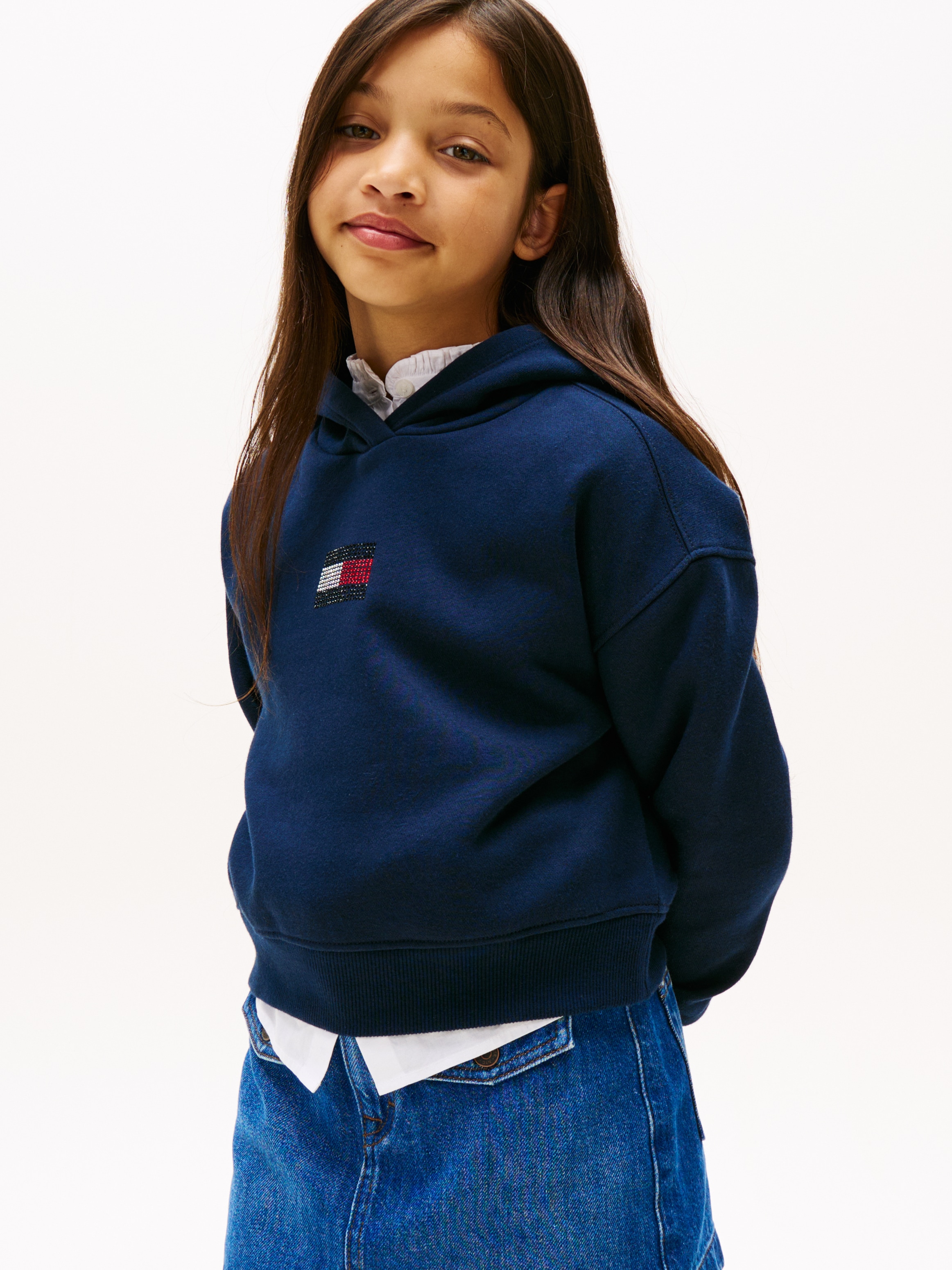 Tommy Hilfiger Kapuzensweatshirt »RHINE STONE FLAG HOODIE«, Kinder bis 16 Jahre
