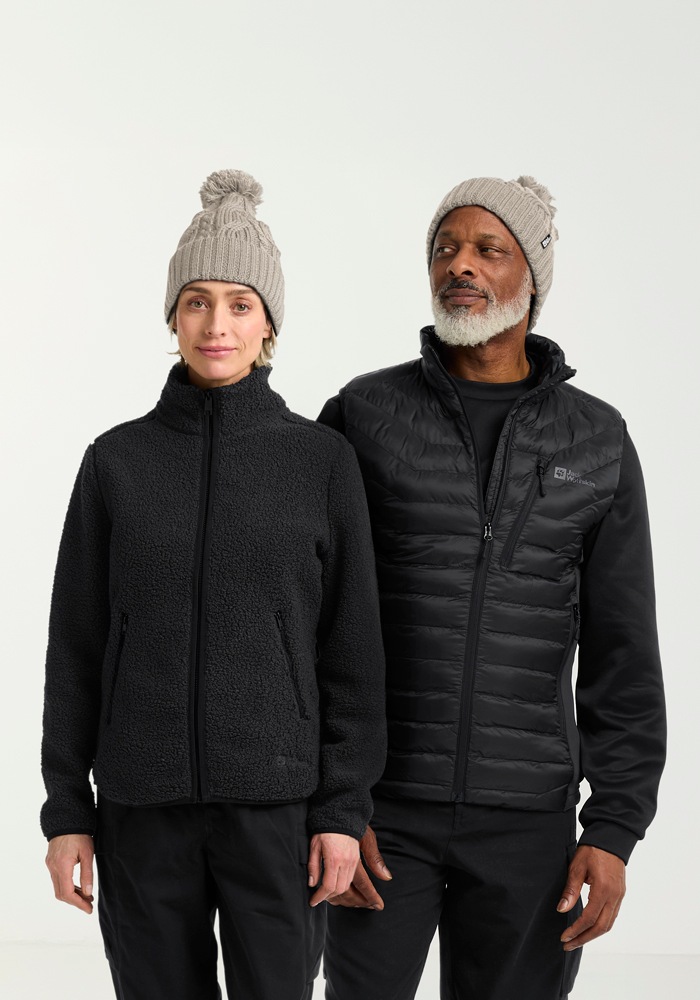 Jack Wolfskin, Herren, »POMPOM BEANIE«, palesand, onesize, palesand, Warme Bommelmütze