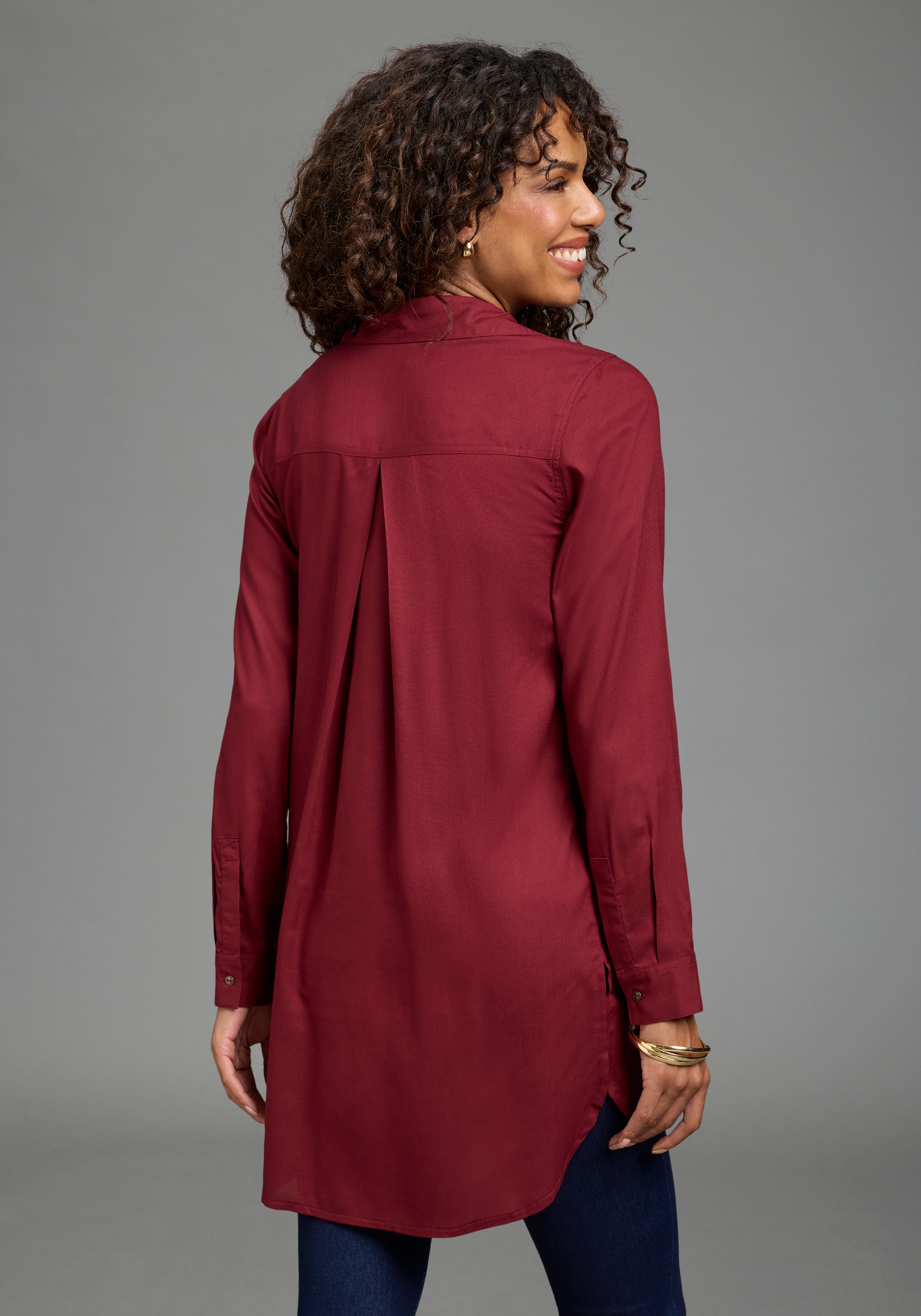 Boysen's Longbluse mit tiefen Seitenschlitzen