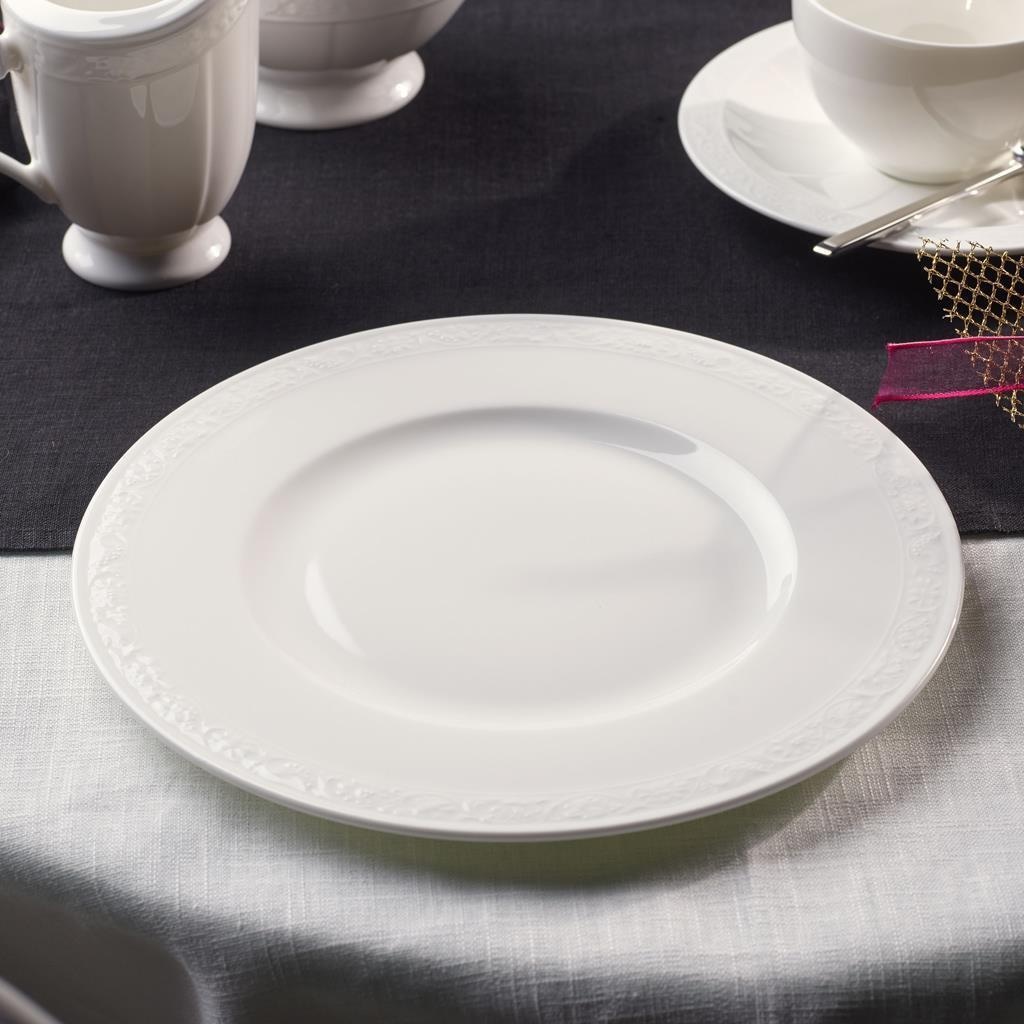 Villeroy & Boch Geschirr-Set »Teller-Set White Pearl 18er Set weiß« Spülmaschinengeeignet, Mikrowellenfest