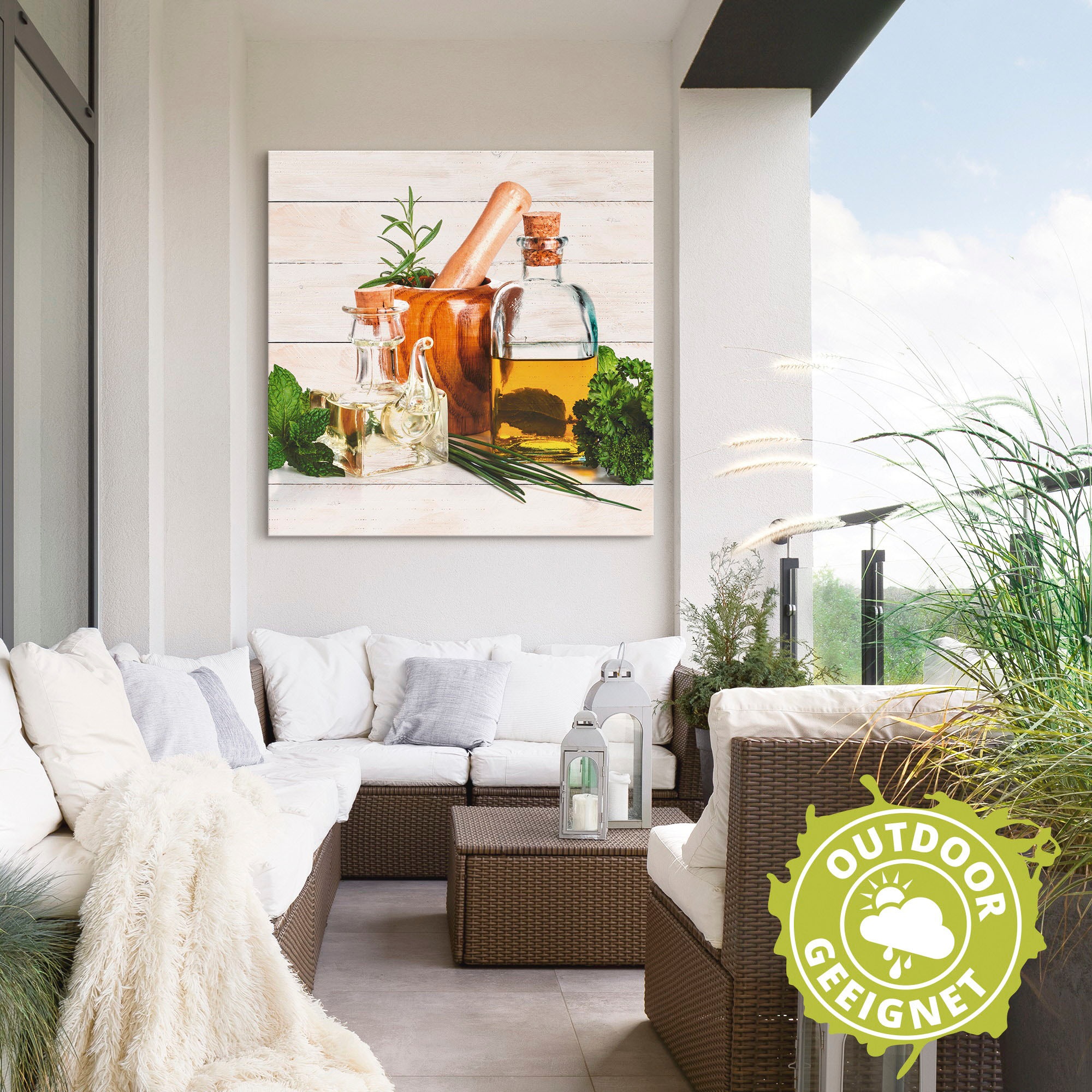 Artland Wandbild »Olivenöl und Kräuter - Küche« Arrangements 1 Stk. tlg. als Alubild, Leinwandbild in verschied. Größen