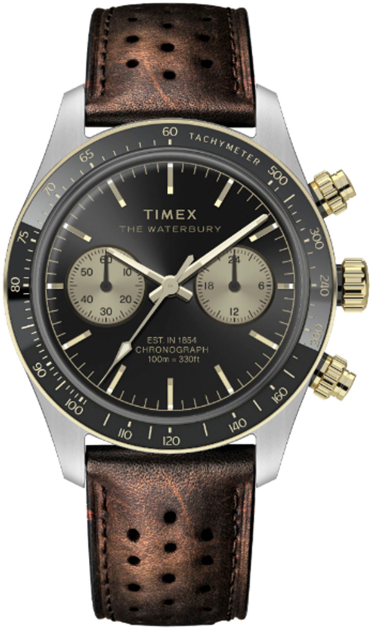 Timex Chronograph »WATERBURY HERITAGE« Quarzuhr, Armbanduhr, Herrenuhr,Lederarmband,Stoppfunktion
