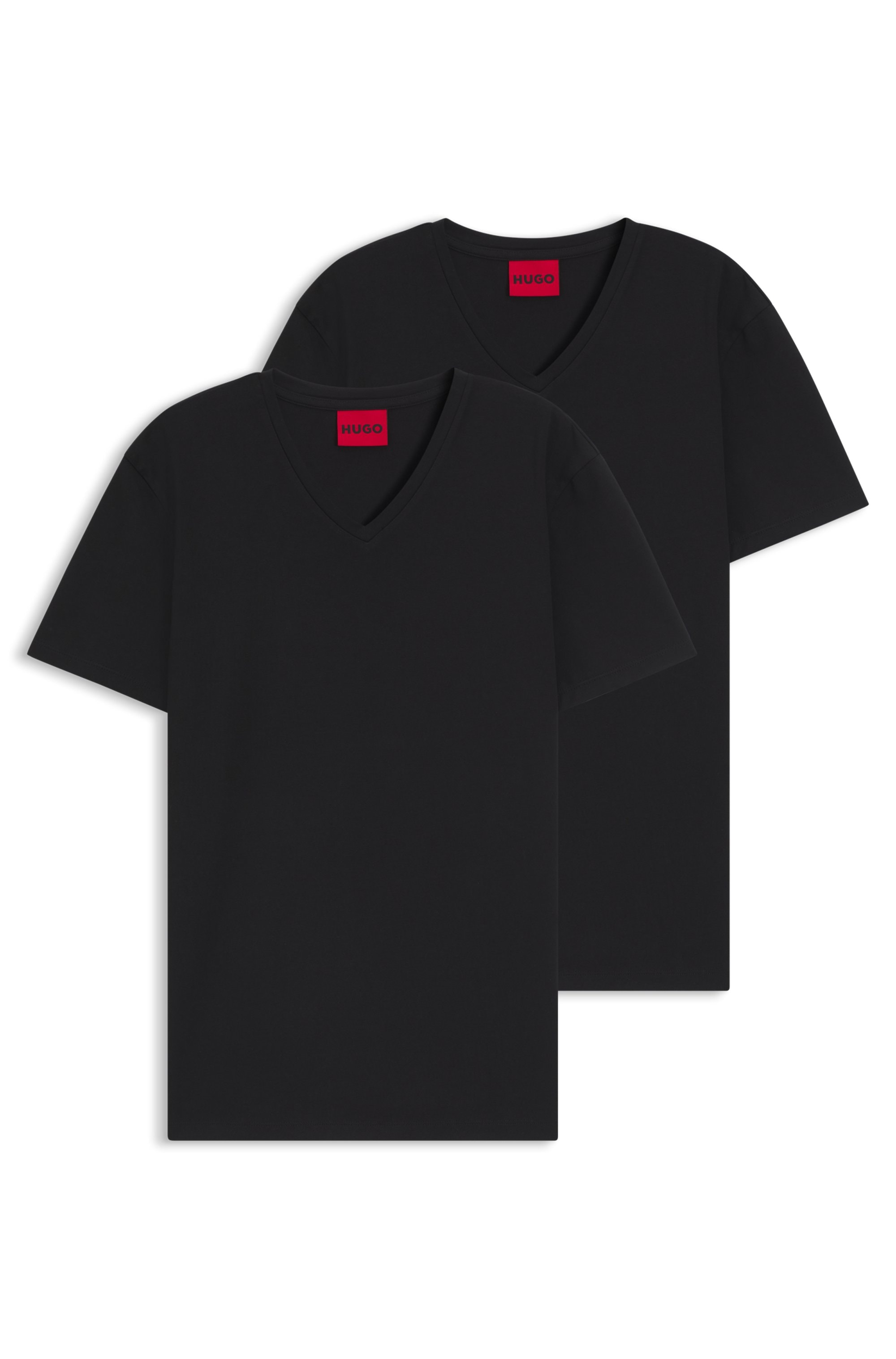 HUGO T-Shirt »HUGO-V« Packung, 2er,  V-Ausschnitt, Slim-Fit, HUGO Logo-Print