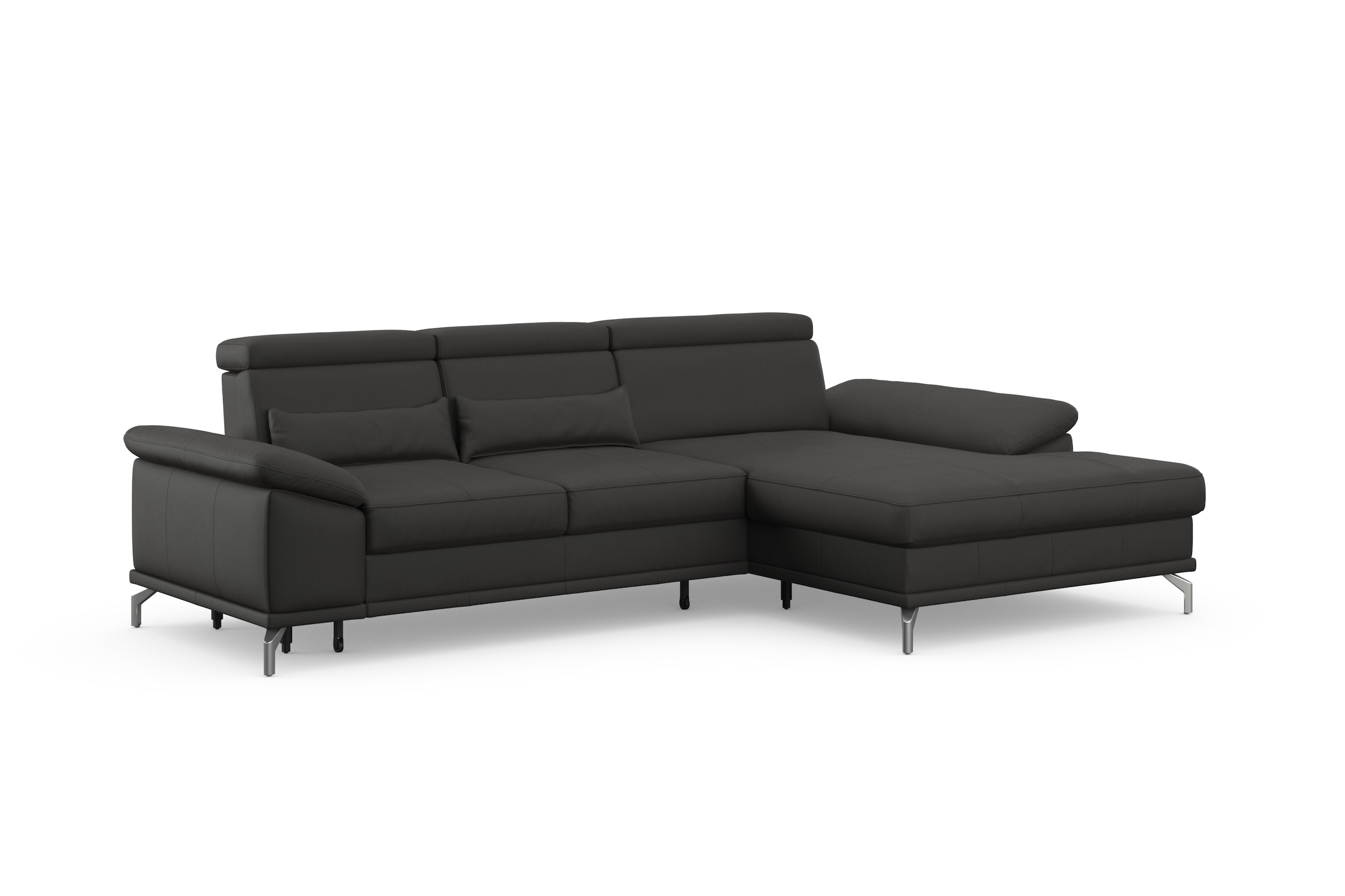 sit&more Ecksofa »Cabrio L-Form, mit Sitztiefenverstellung, Arm- und Kopfteilverstellung«, 2 Nierenkissen, Federkern, optional Bettfunktion und Stauraum