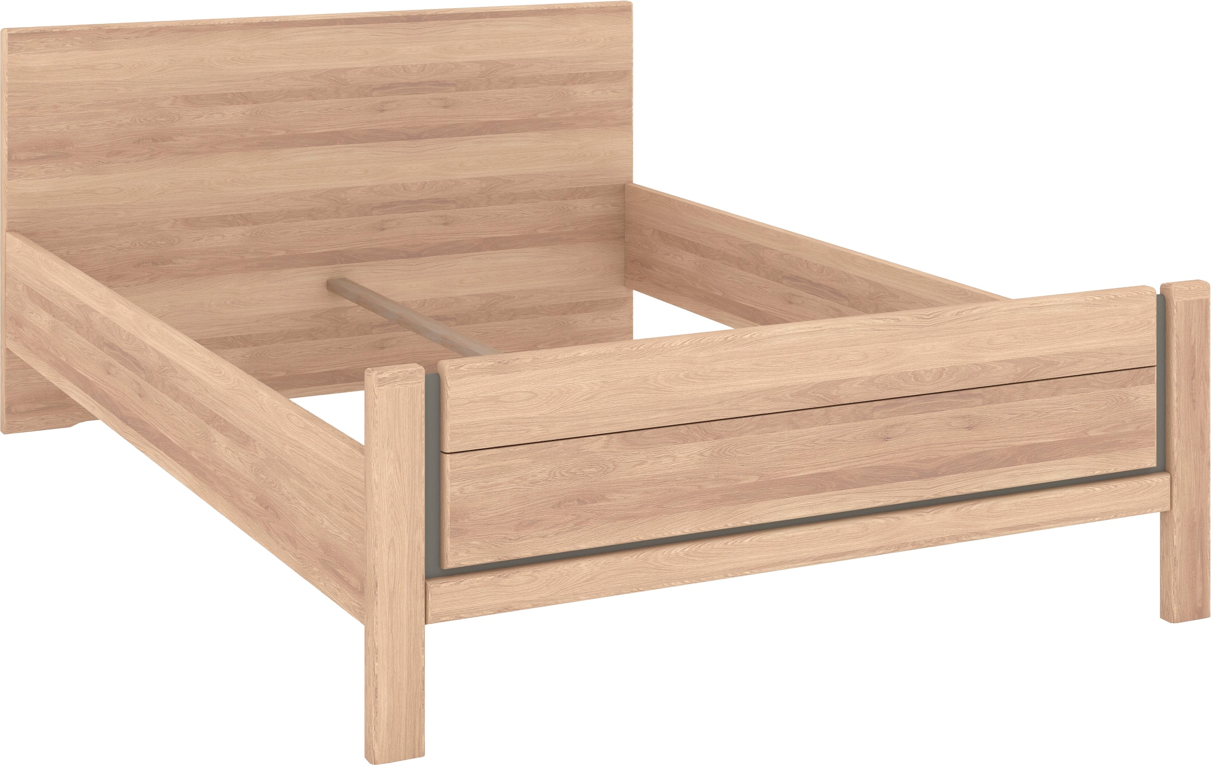 Musterring Holzbett »Sorrent, Bettgestell, Bettrahmen, teilmassiv Eiche«, (MADE IN GERMANY), Eiche teilmassiv, Liegehöhenverstellung, Stollenfußteil