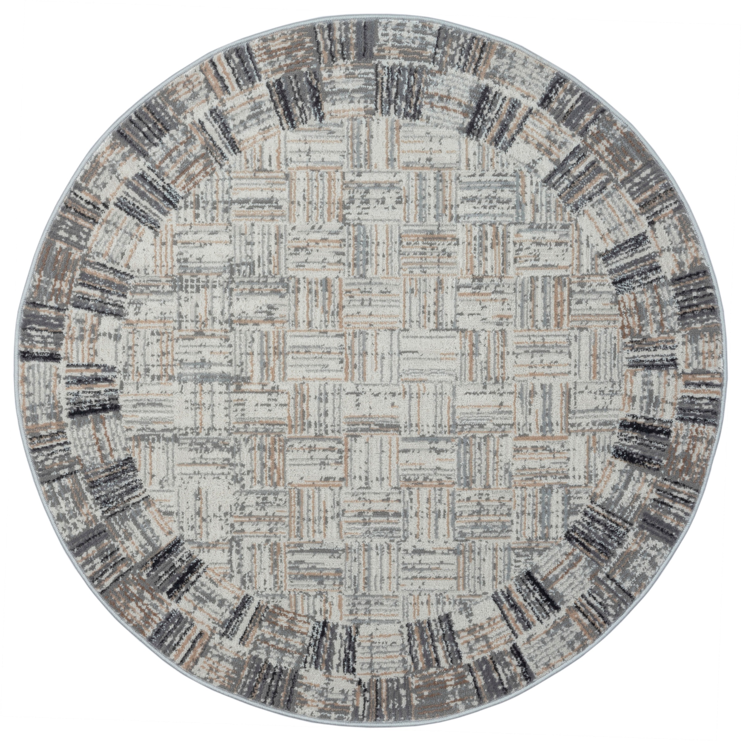Myflair Möbel & Accessoires Teppich »My Mood«, rund, 8 mm Höhe, Kurzflor, Scandi-Design, mit Bordüre, besonders weich durch Microfaser