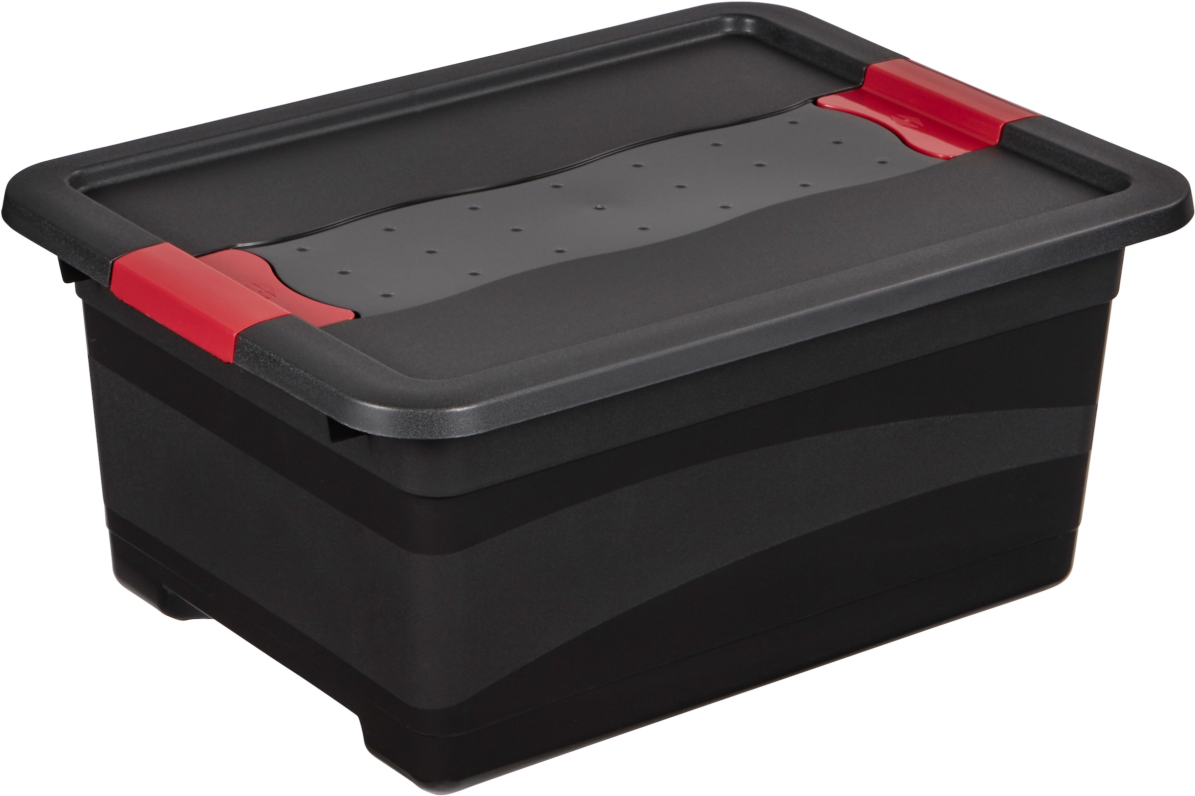 keeeper Transportbehälter »eckhart, 5er Set Transporbox, 12 L, 39,5 x 29,5 x 17,5 cm« 29,5 cm breit 17,5 cm hoch 39,5 cm lang Set, 5 Stk. tlg. seitl. Clips, Griffe am Boden, stoßfeste Seitenwände, robuster Deckel