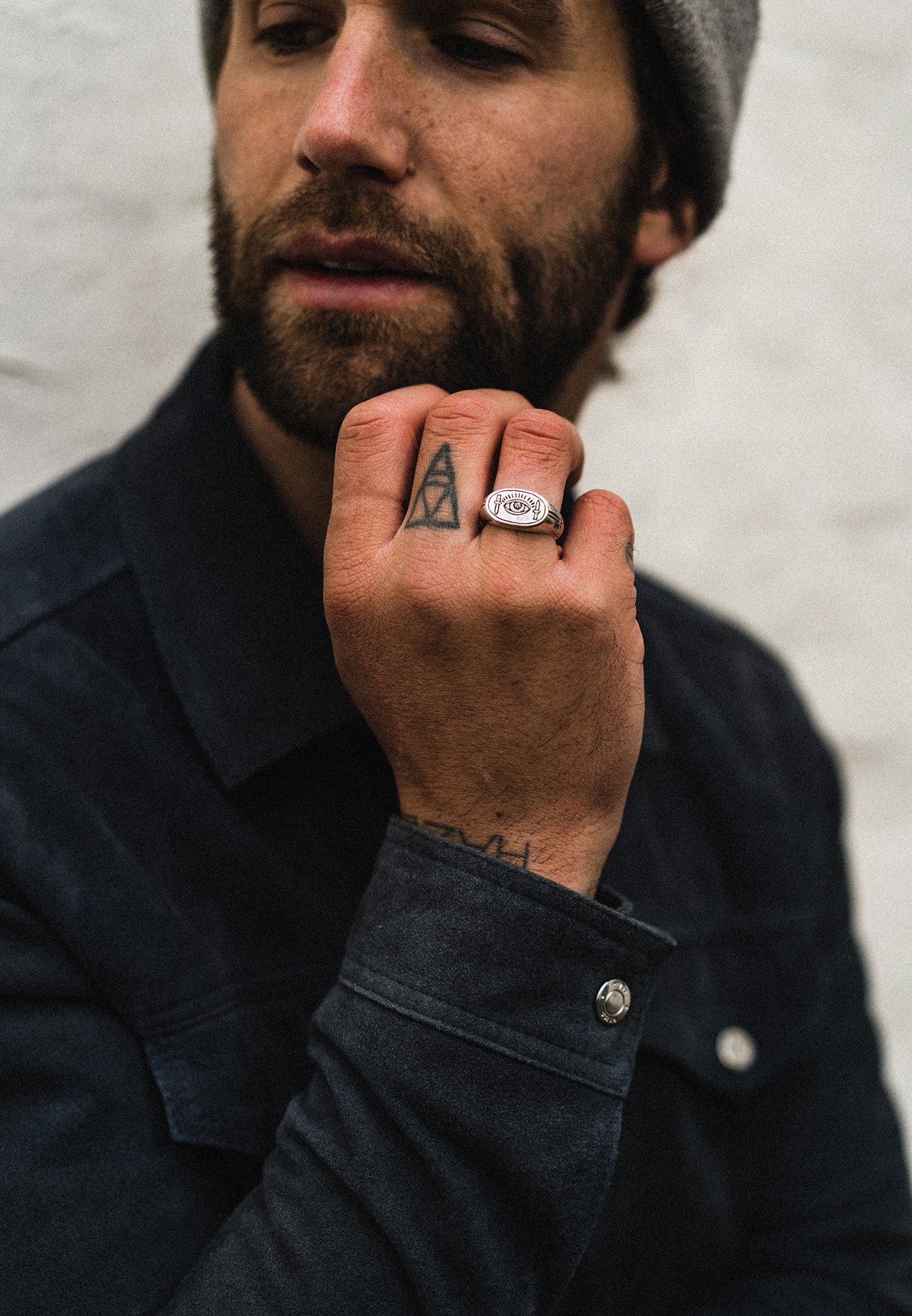 HAZE & GLORY Siegelring »Ring Herren Siegelring - Eye Auge Dolch 925 Silber«