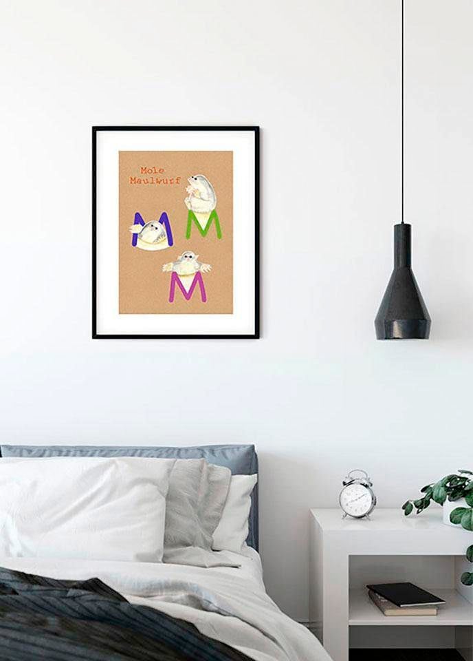 Komar Bild »ABC Animal M«, Buchstaben, (1 St.), Wandbild zur Dekoration - ohne Rahmen