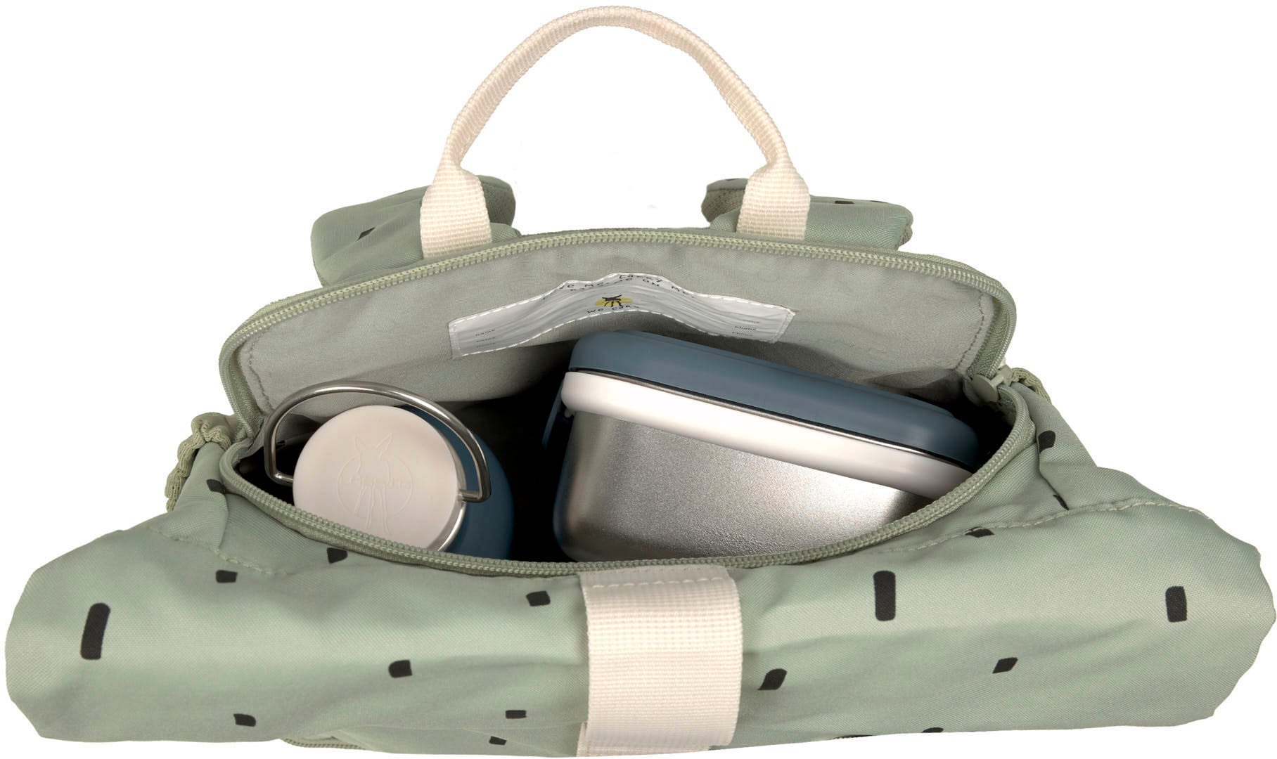 LÄSSIG Kinderrucksack »Happy Prints, Mini Rolltop, Light Olive«, Reflektoren