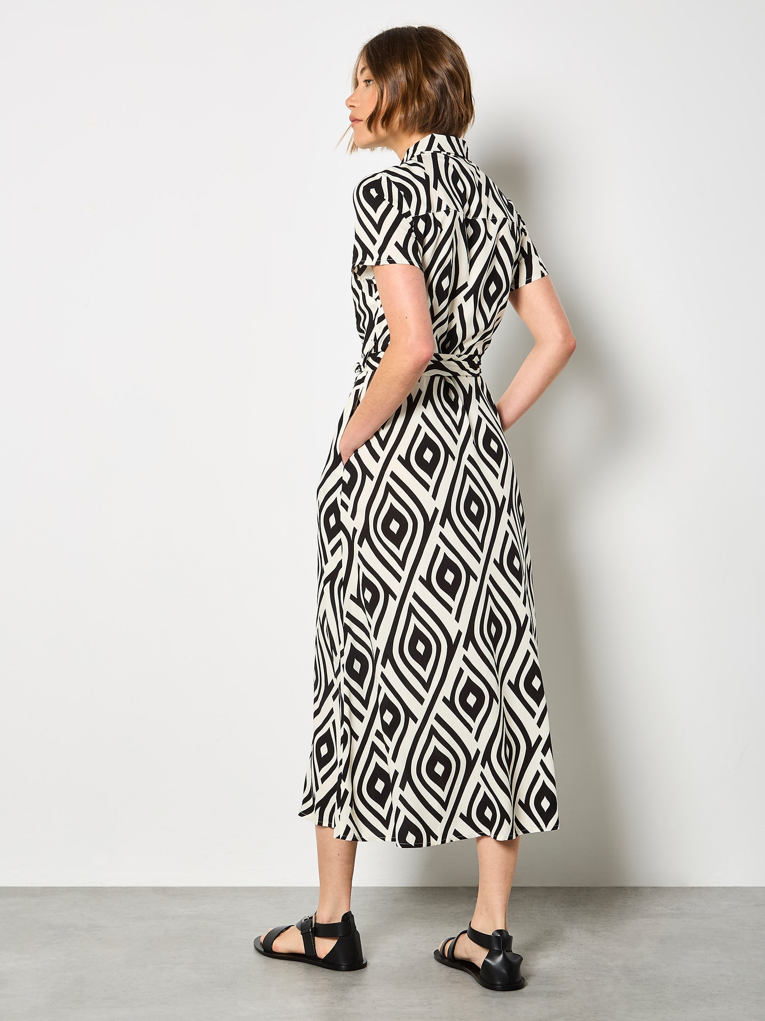 Apricot Hemdblusenkleid »Druckkleid« mit Bindeband,  mit Bindeband