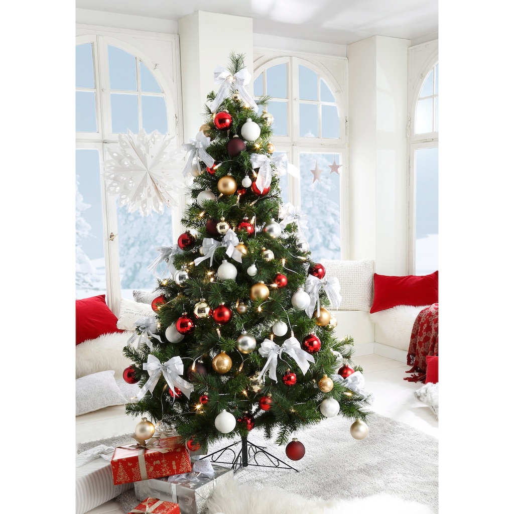 my home Weihnachtsbaumkugel »Advent, Weihnachtsdeko rot, Christbaumschmuck, Christbaumkugeln Glas«, (Set, 40 St.)