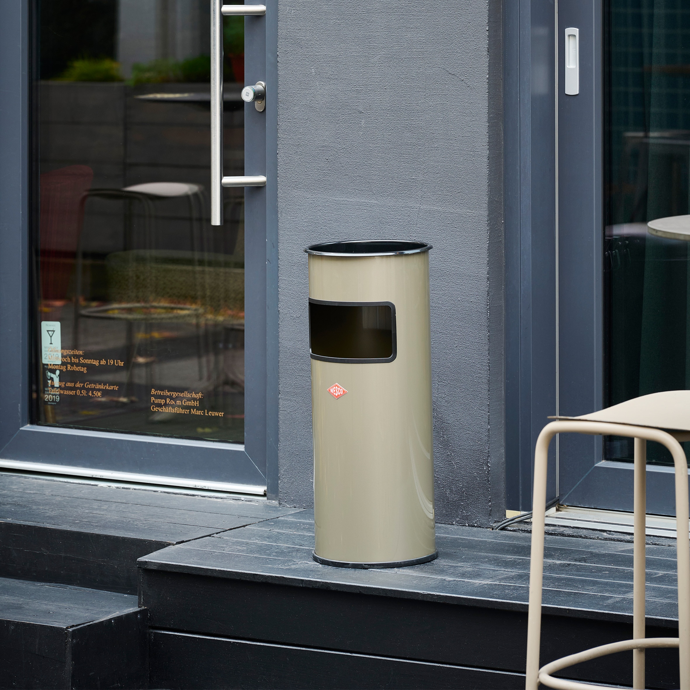 WESCO Aschenbecher »Standascher 30 L, mit Sieb« 1 Behälter mit Einwurfschlitz und herausnehmbarem Sieb