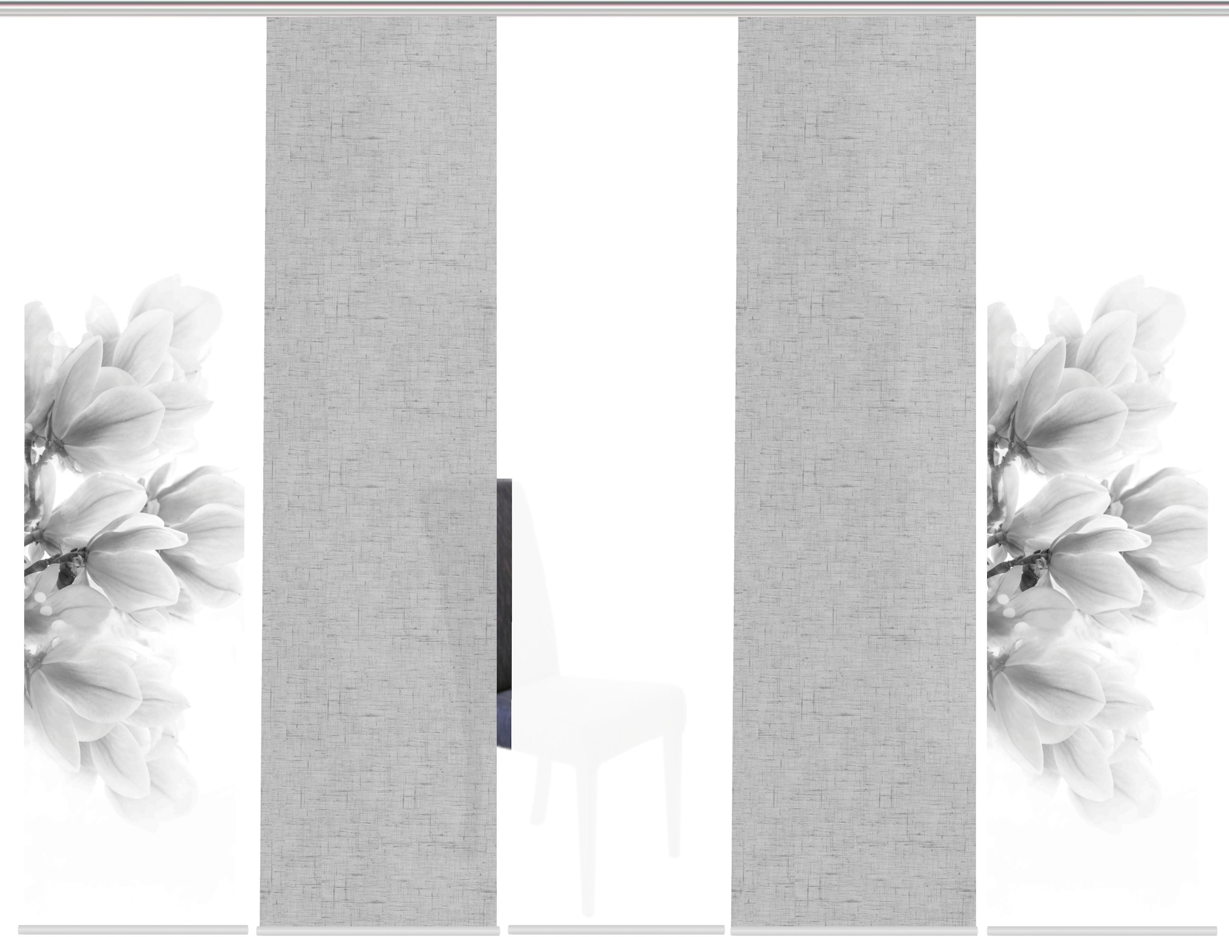 HOME WOHNIDEEN Schiebegardine »KESSI 5er SET« Paneelwagen 5 Stk. tlg. Schiebevorhang Digidruck 5er Set KESSI