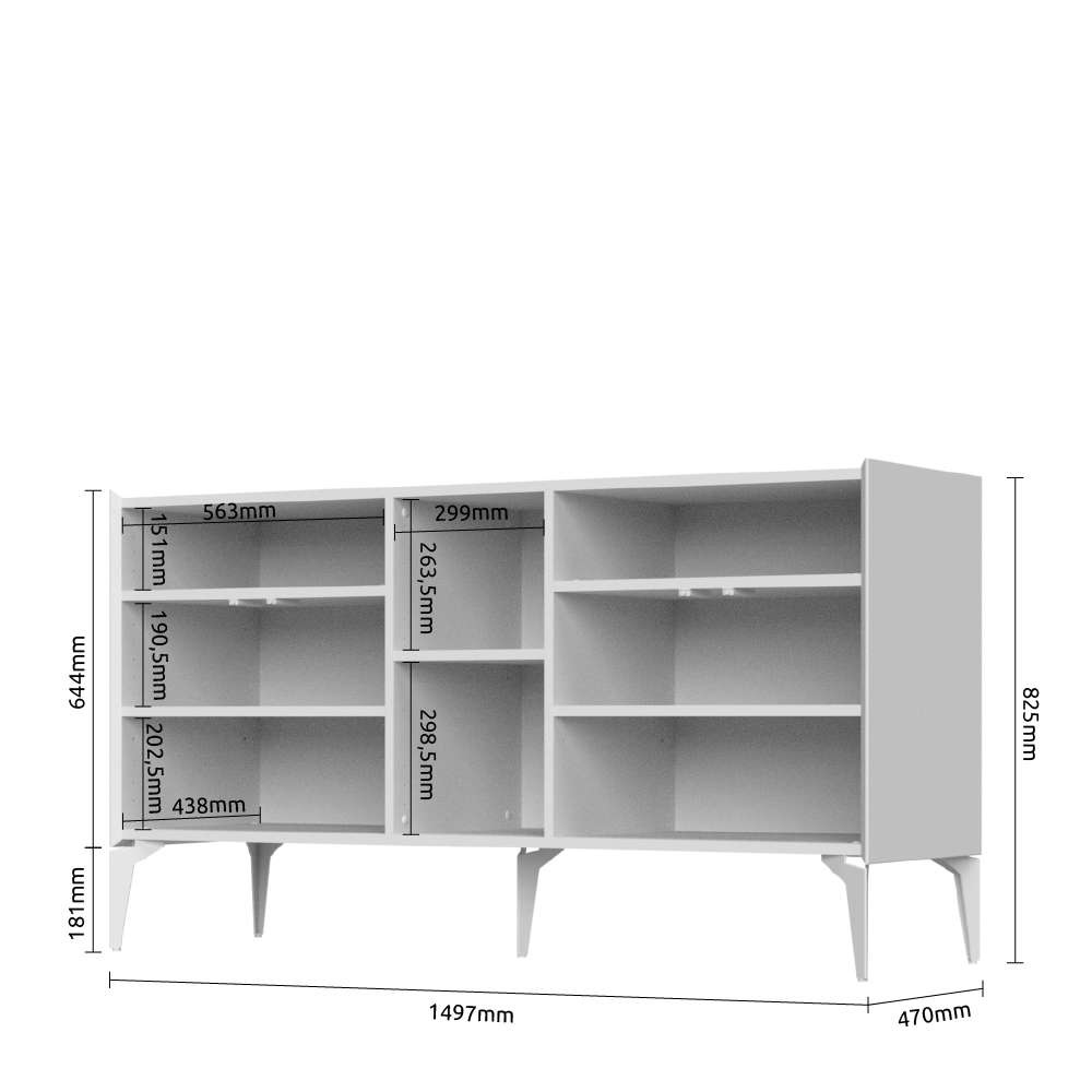 Places of Style Sideboard »Sky45«, Kommode, Lackiert mit wasserbasiertem UV-Lack, Breite 150 cm