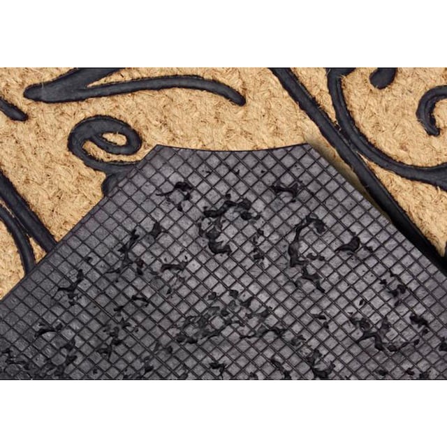 HANSE Home Fußmatte »Gummi-Kokos Braided Classic Welcome Ornament«,  rechteckig, Kokos, Gummi, Schmutzfangmatte, Outdoor, Rutschfest, Innen,  Kokosmatte