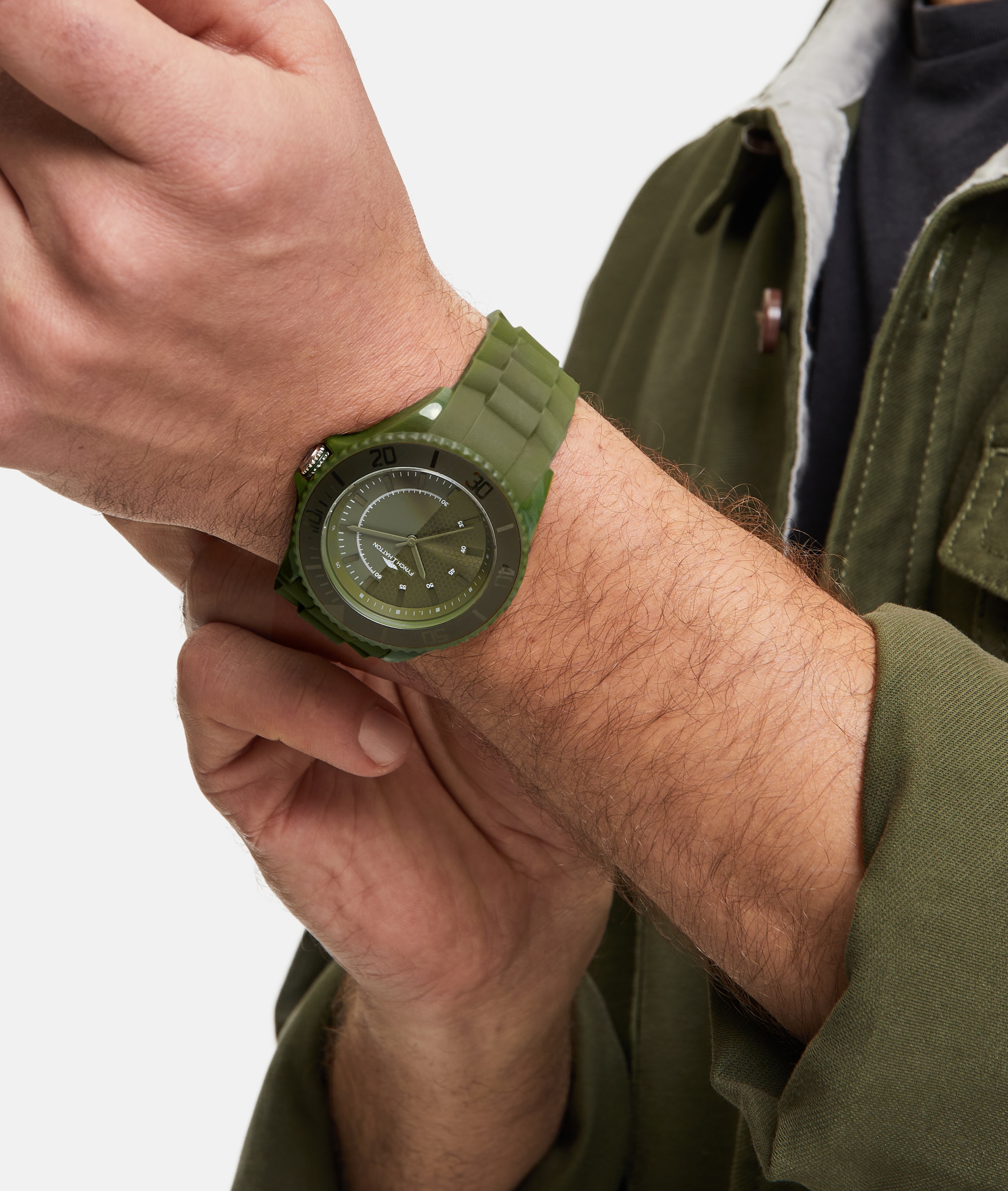 FYNCH-HATTON Quarzuhr Armbanduhr, Herrenuhr, Silikonarmband, analog