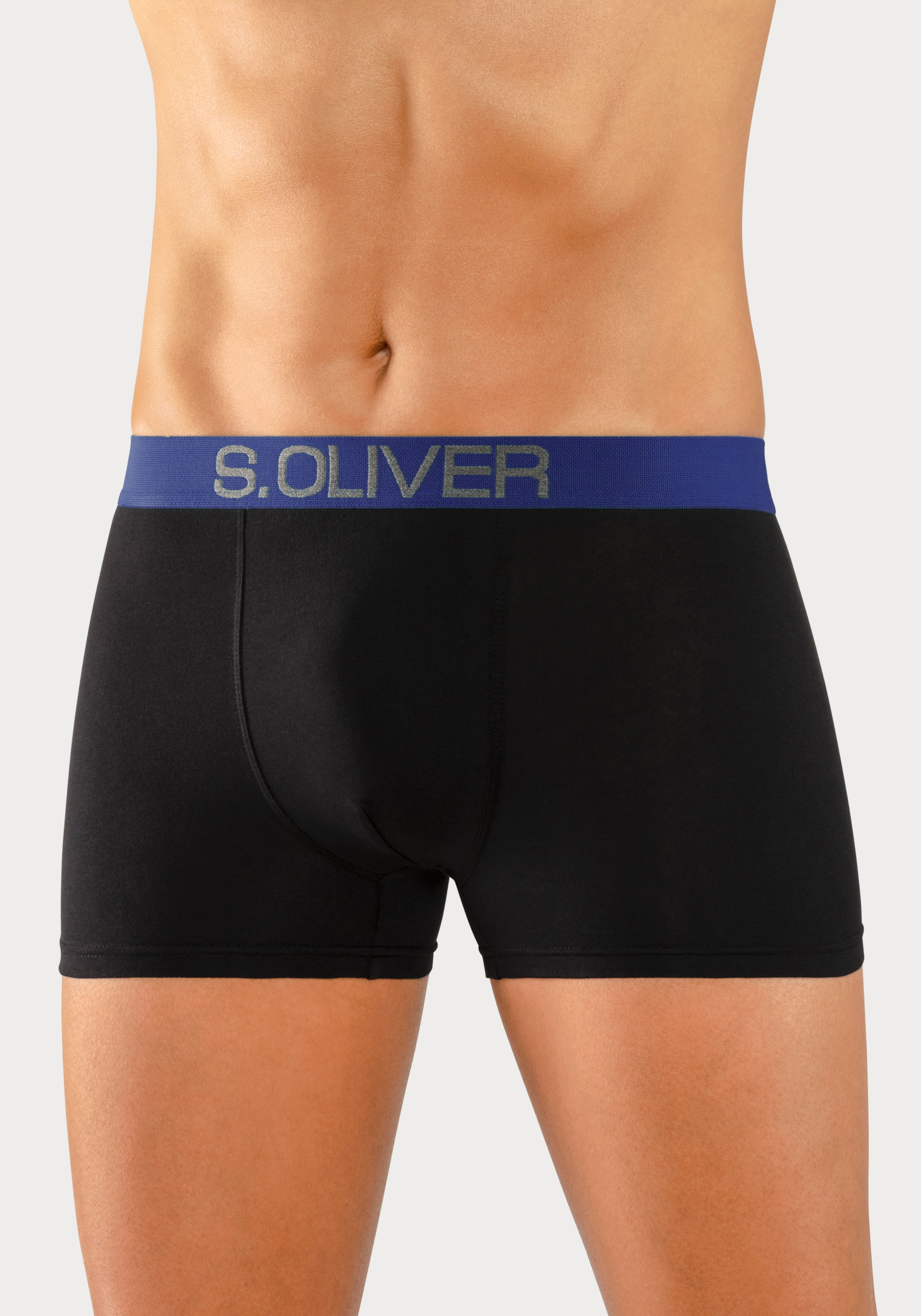 s.Oliver Boxer »Boxershorts für Herren«, (Packung, 4 St.), mit kontrastfarbenem Webbund