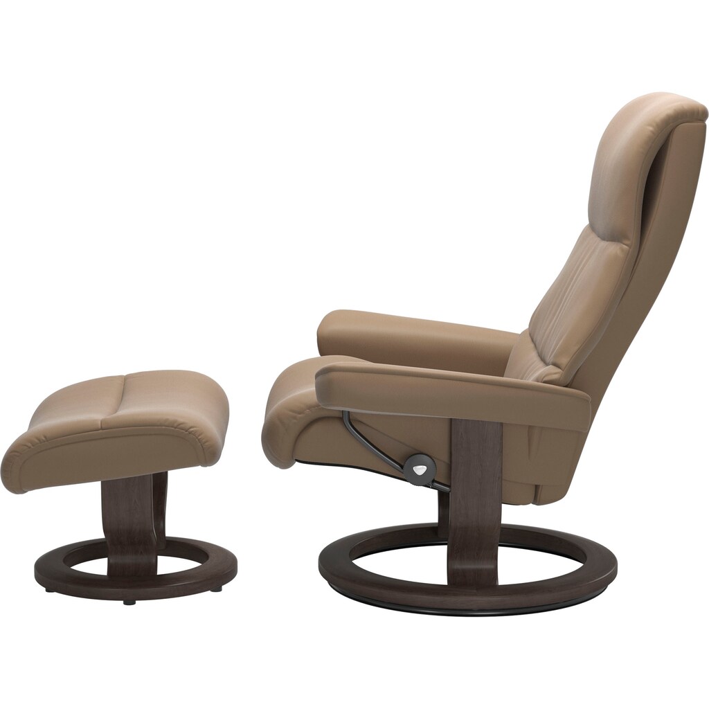 Stressless® Relaxsessel »View«, (Set, Relaxsessel mit Hocker), mit Classic Base, Größe L,Gestell Wenge