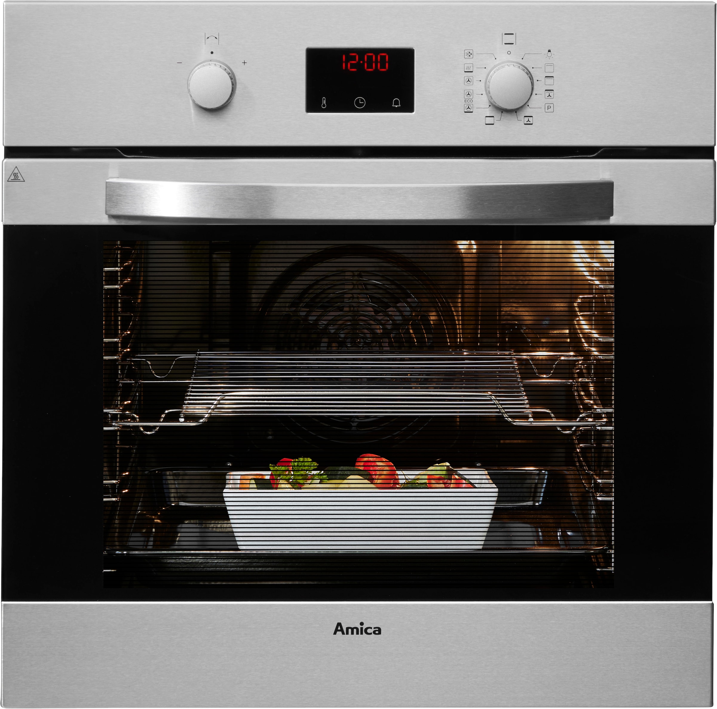 Amica Backofen  »10223.3eEHiTsrPrDJX EBP 13624 E«, mit Teleskopauszug nachrüstbar, Pyrolyse-Selbstreinigung