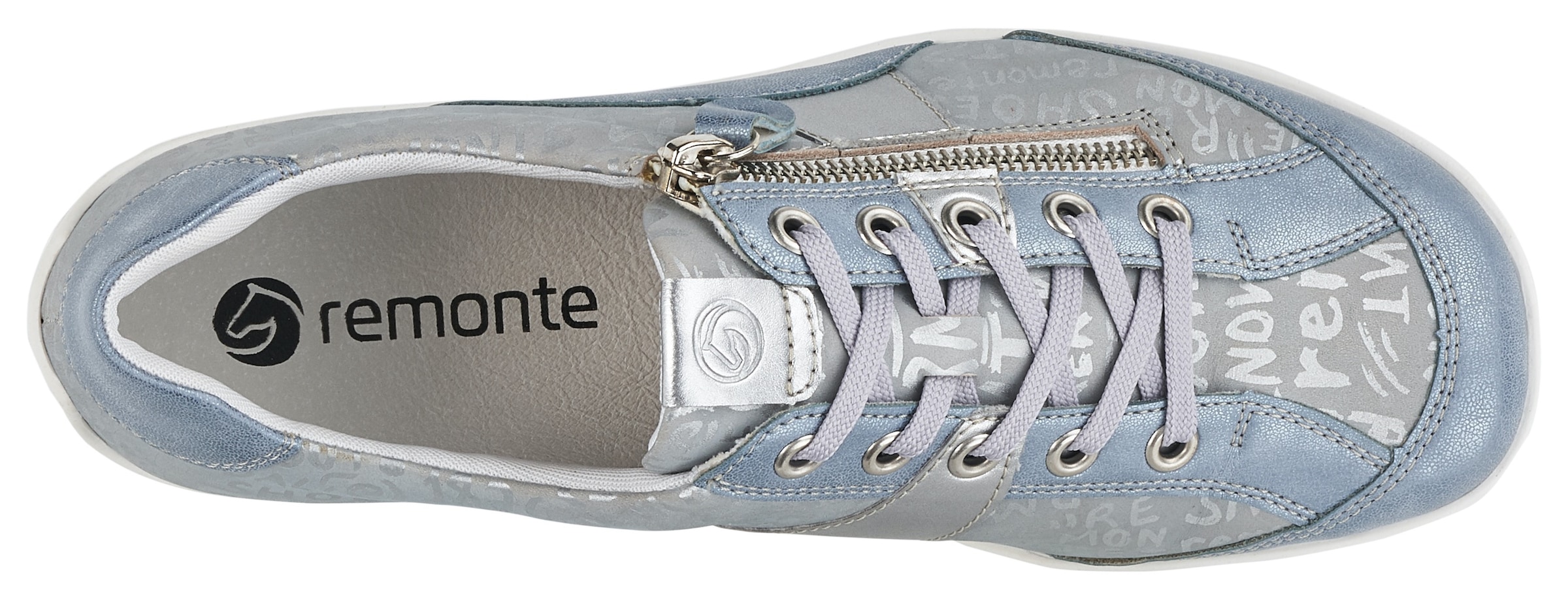 Remonte Schnürschuh, mit feinem Metallic-Schimmer, Freizeitschuh, Halbschuh, Schnürschuh