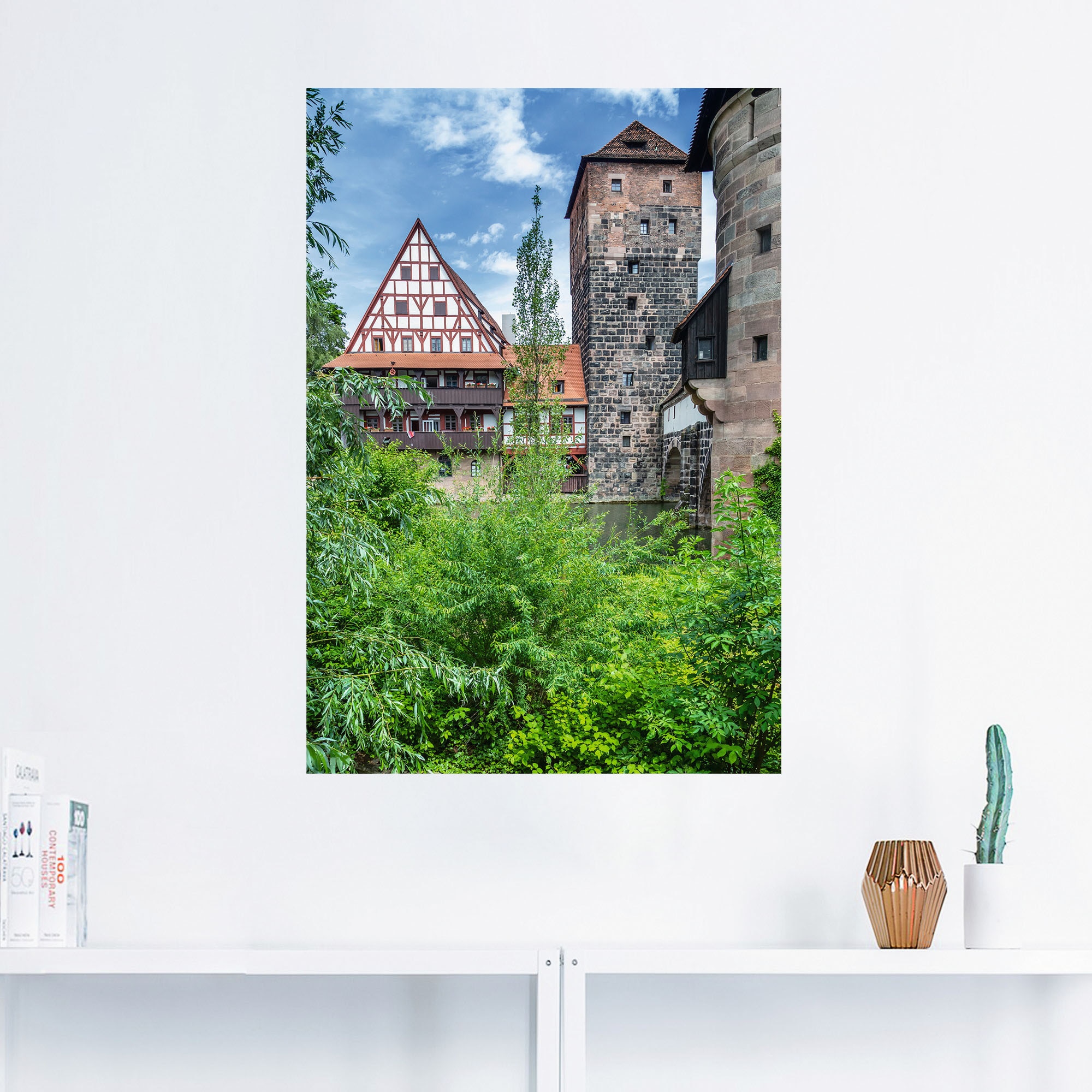 Artland Wandbild »NÜRNBERG Weinstadel WasserturmHenkersteg«, Nürnberg, (1 St.), als Alubild, Leinwandbild, Wandaufkleber oder Poster in versch. Größen