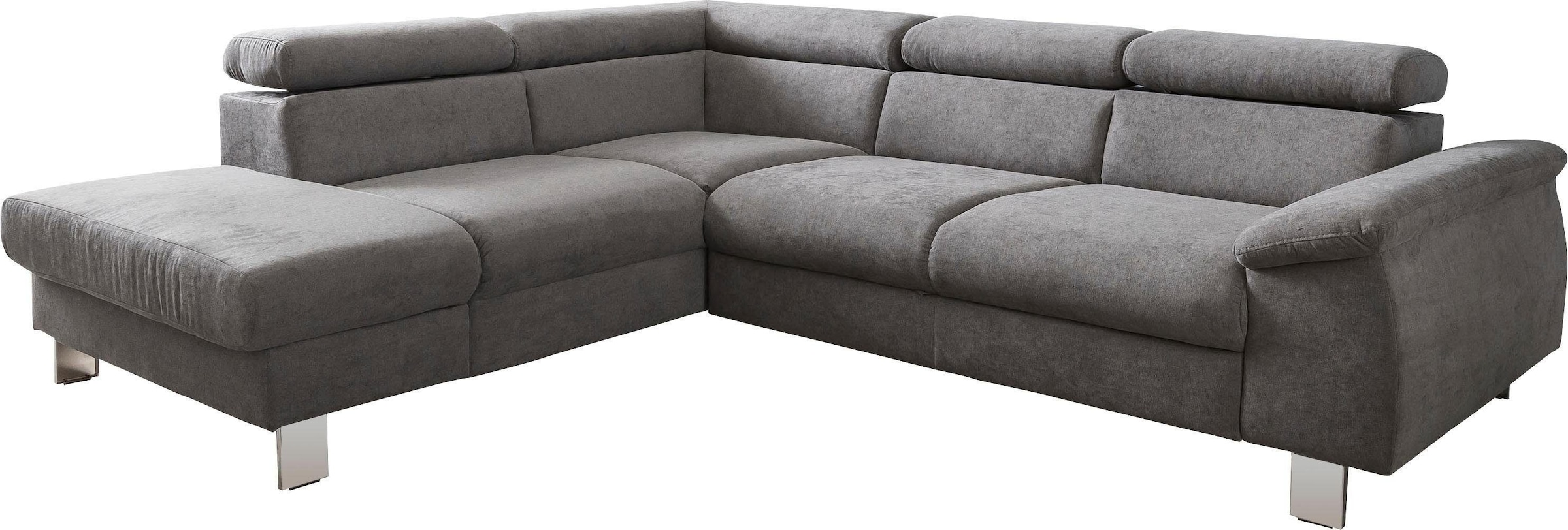 COTTA Polstergarnitur »Komaris L-Form«, (Set), Set bestehend aus: Ecksofa mit Kopfteilverstellung & Hocker