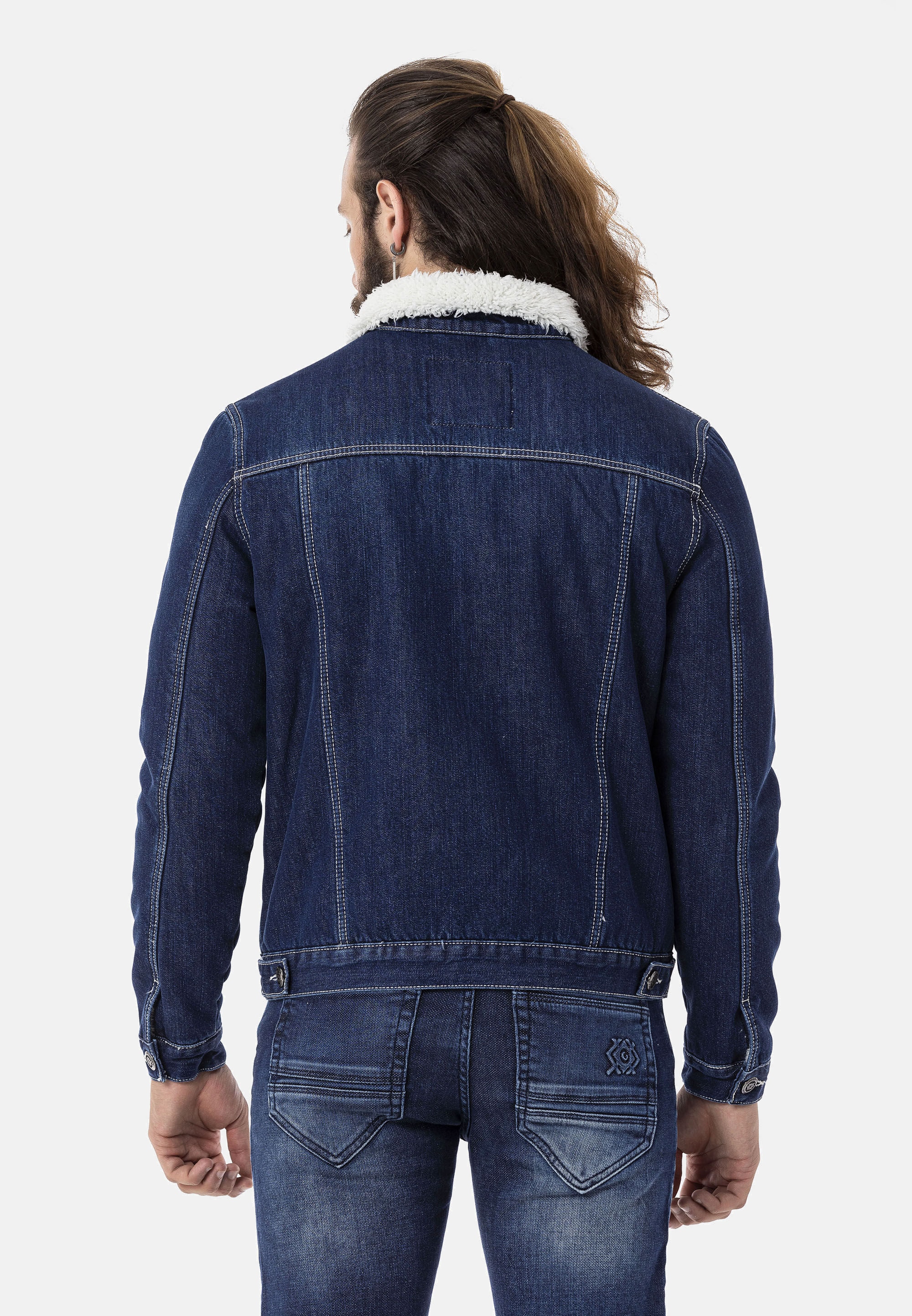 Cipo & Baxx Winterjacke »Cipo & Baxx Jacke« ohne Kapuze mit Kunstpelz-Kragen