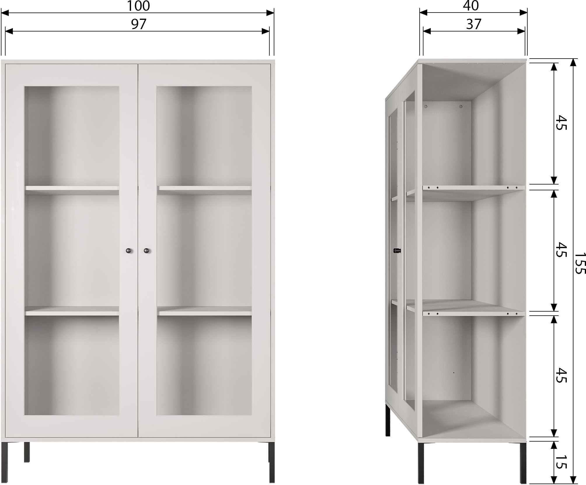 WOOOD Vitrine »Xam«, aus Kiefernholz, Breite 100 cm