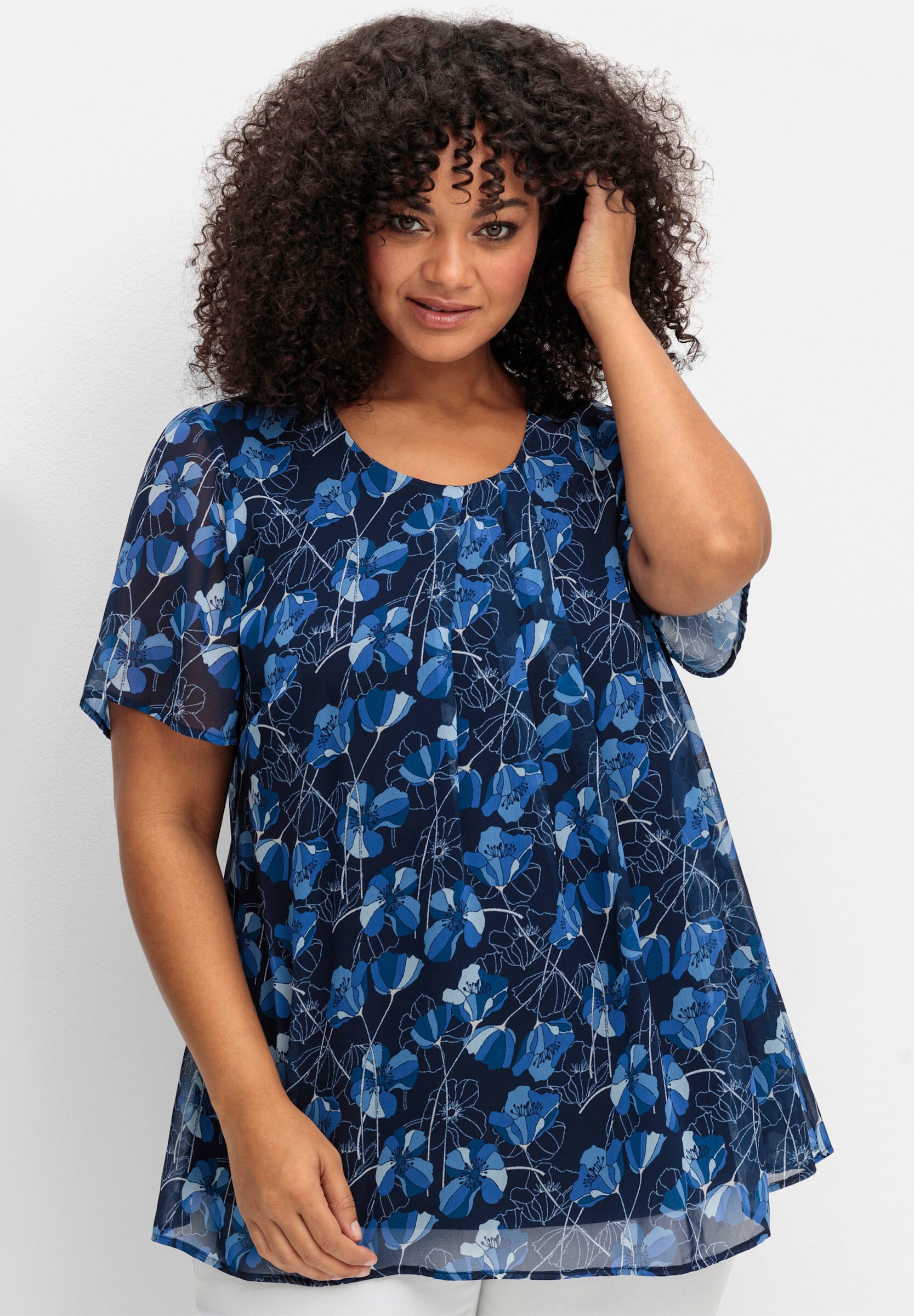 Sheego Longbluse »Tunika Tunika aus Chiffon, im Lagenlook«