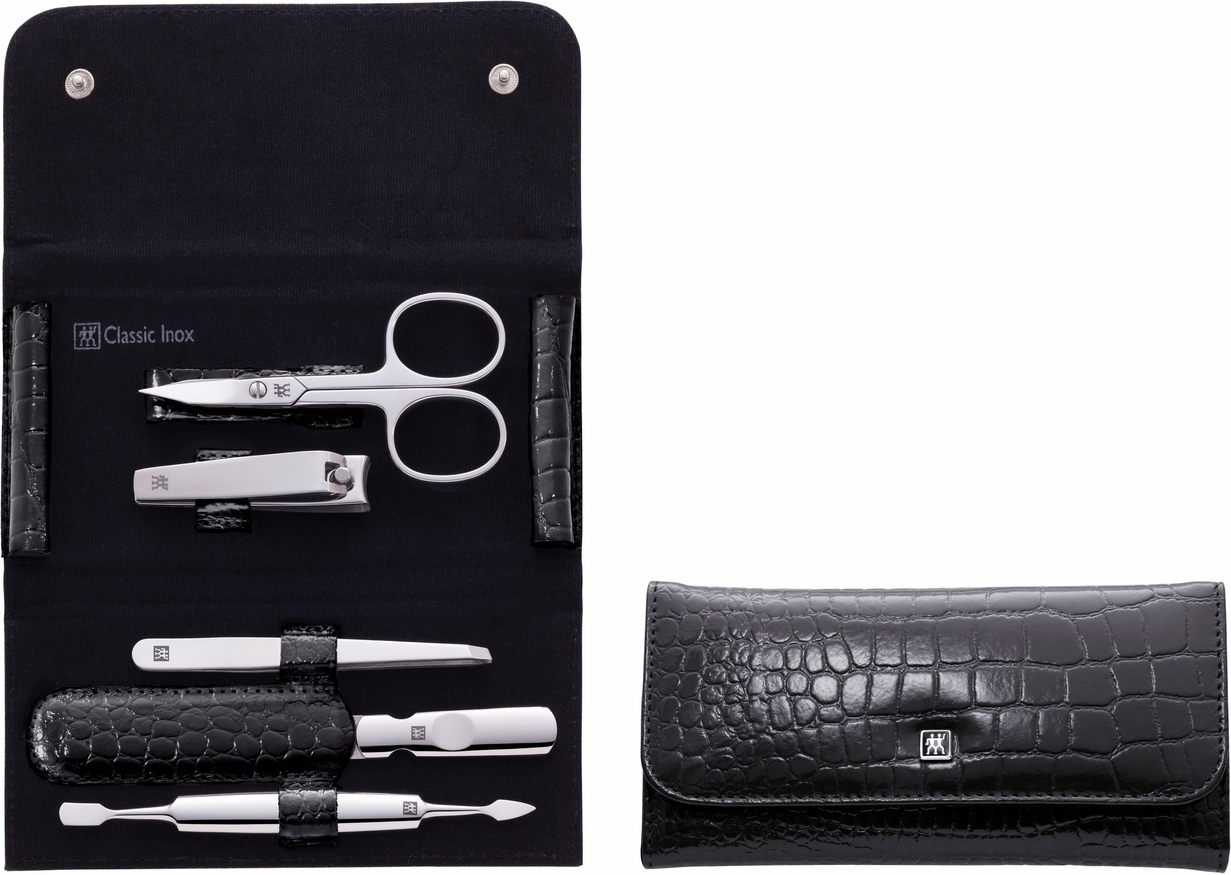 Zwilling Maniküre-Etui »Druckknopfetui«, (5 tlg.), ♕ Kroko-Lackoptik Rindleder aus bei