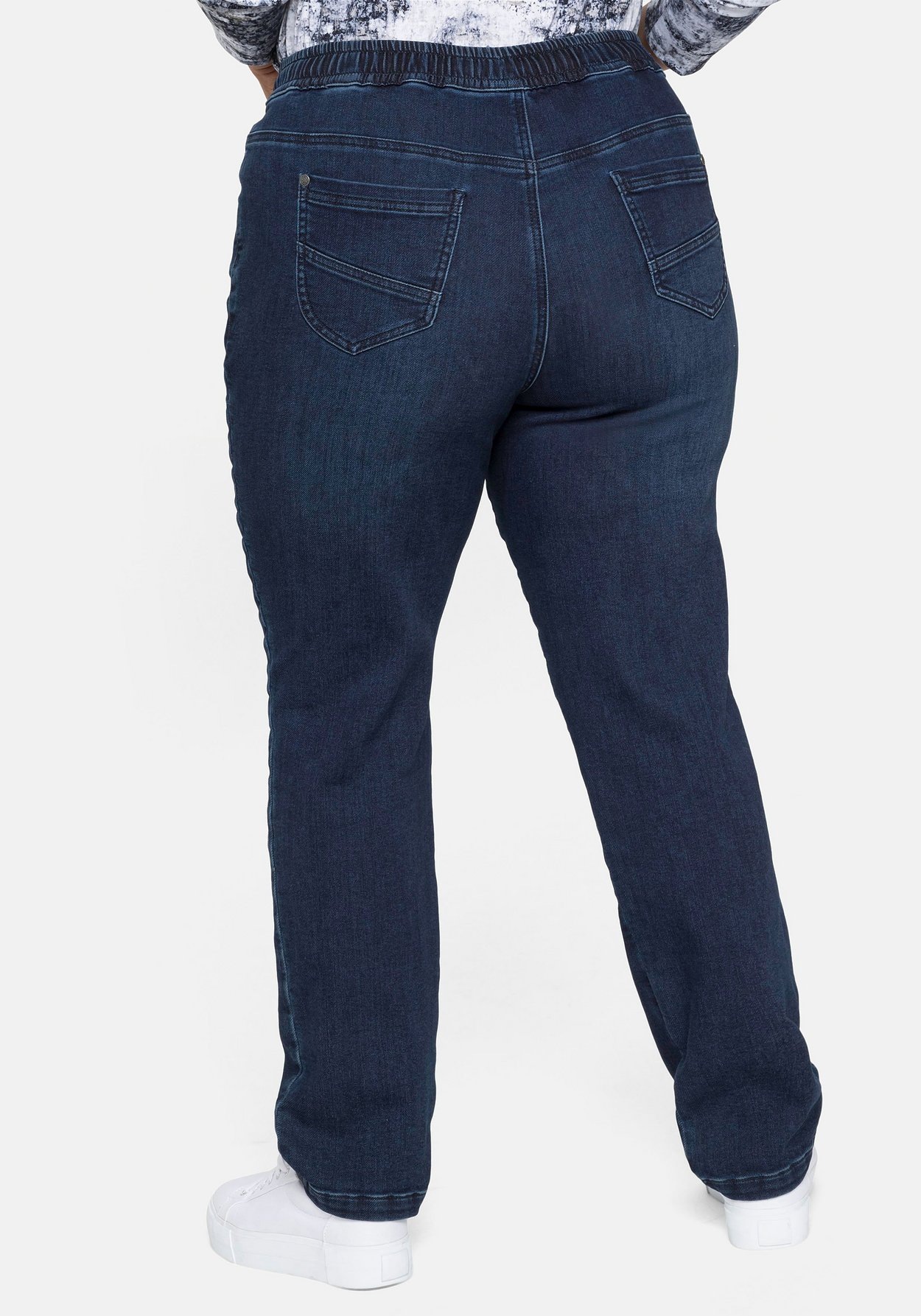 Sheego Schlupfjeans »Sweathose aus Sweatdenim mit Bindeband«