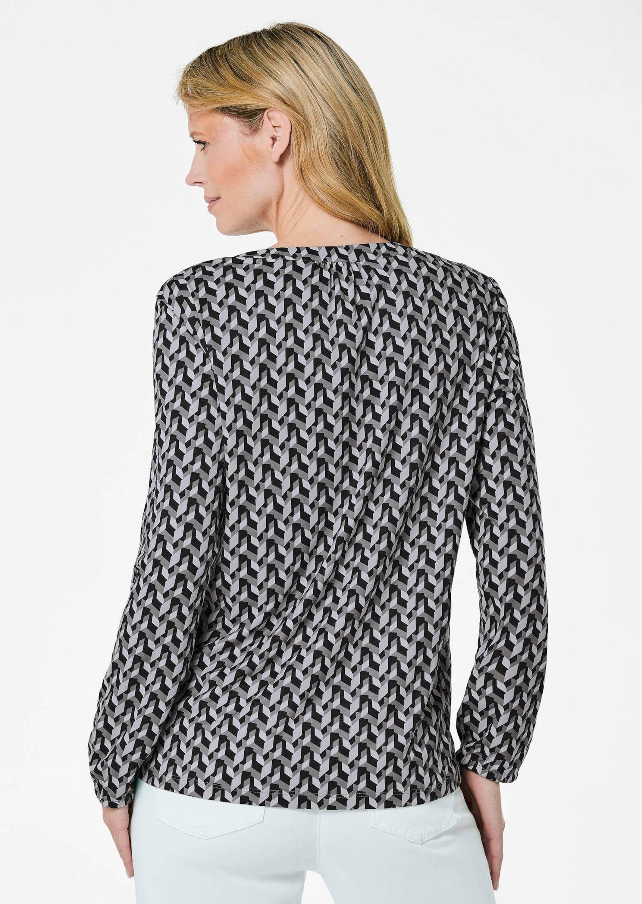 GOLDNER Kurzarmbluse »Kurzgröße Elegantes Blusenshirt mit V-Ausschnitt«