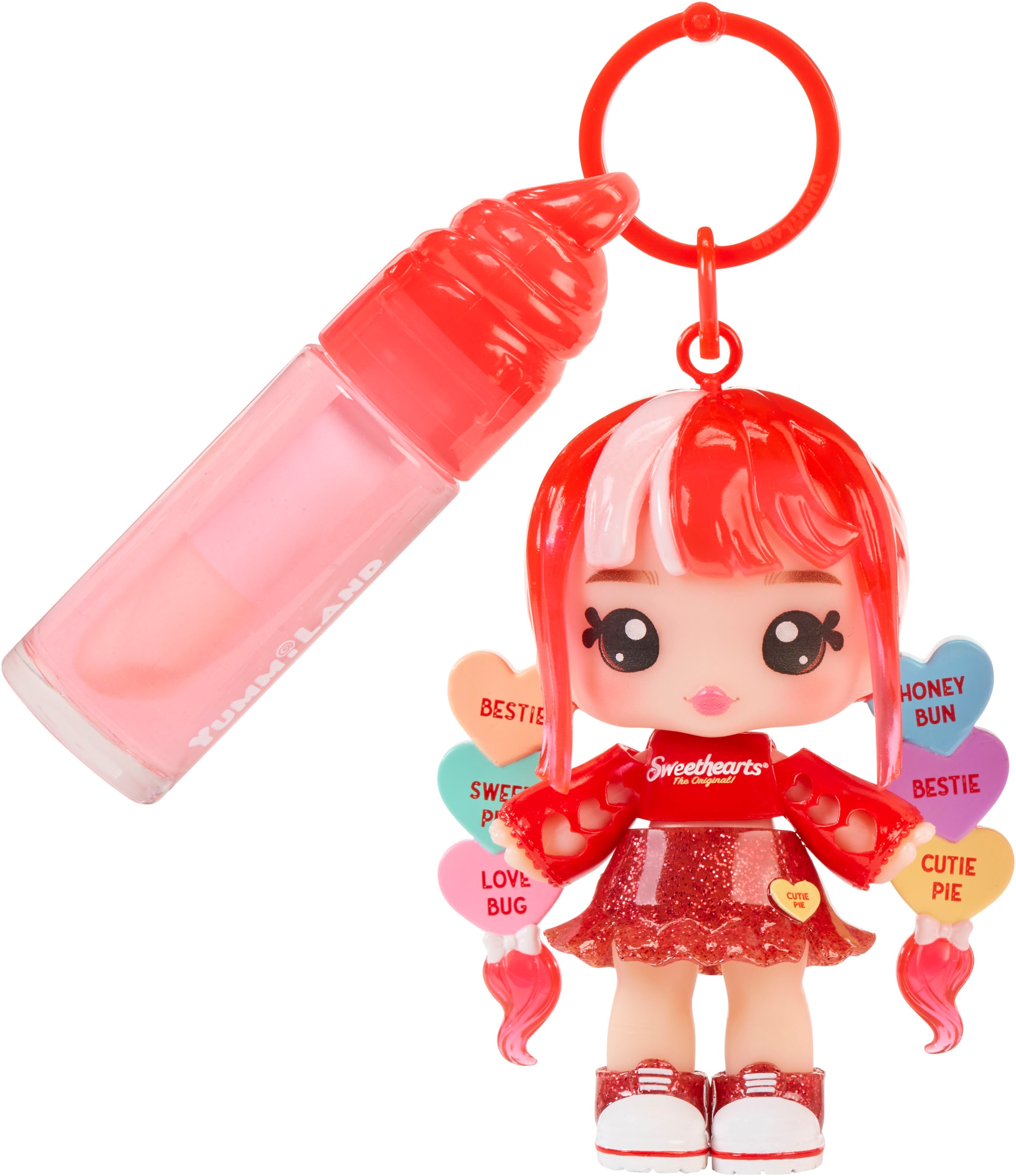 YUMMILAND Minipuppe »Yummiland Sweet Lip Gloss-Ruby Hearts« inklusive Schlüsselanhänger