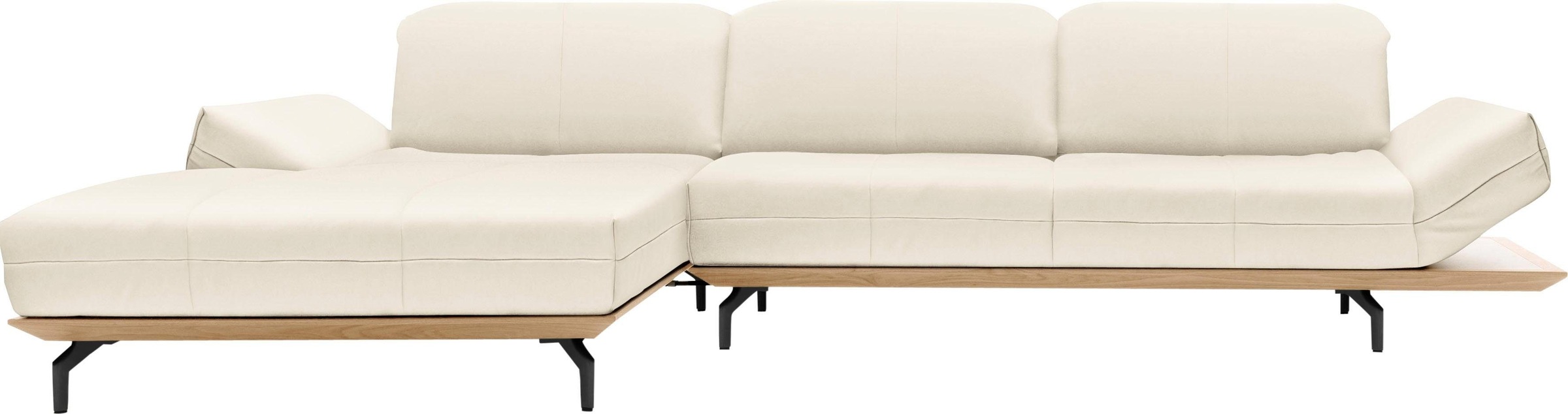 Creation BY ROLF BENZ Ecksofa »CR.420, Designecksofa, L-Form«, in 2 Qualitäten, Holzrahmen in Eiche Natur oder Nußbaum, Breite 313 cm