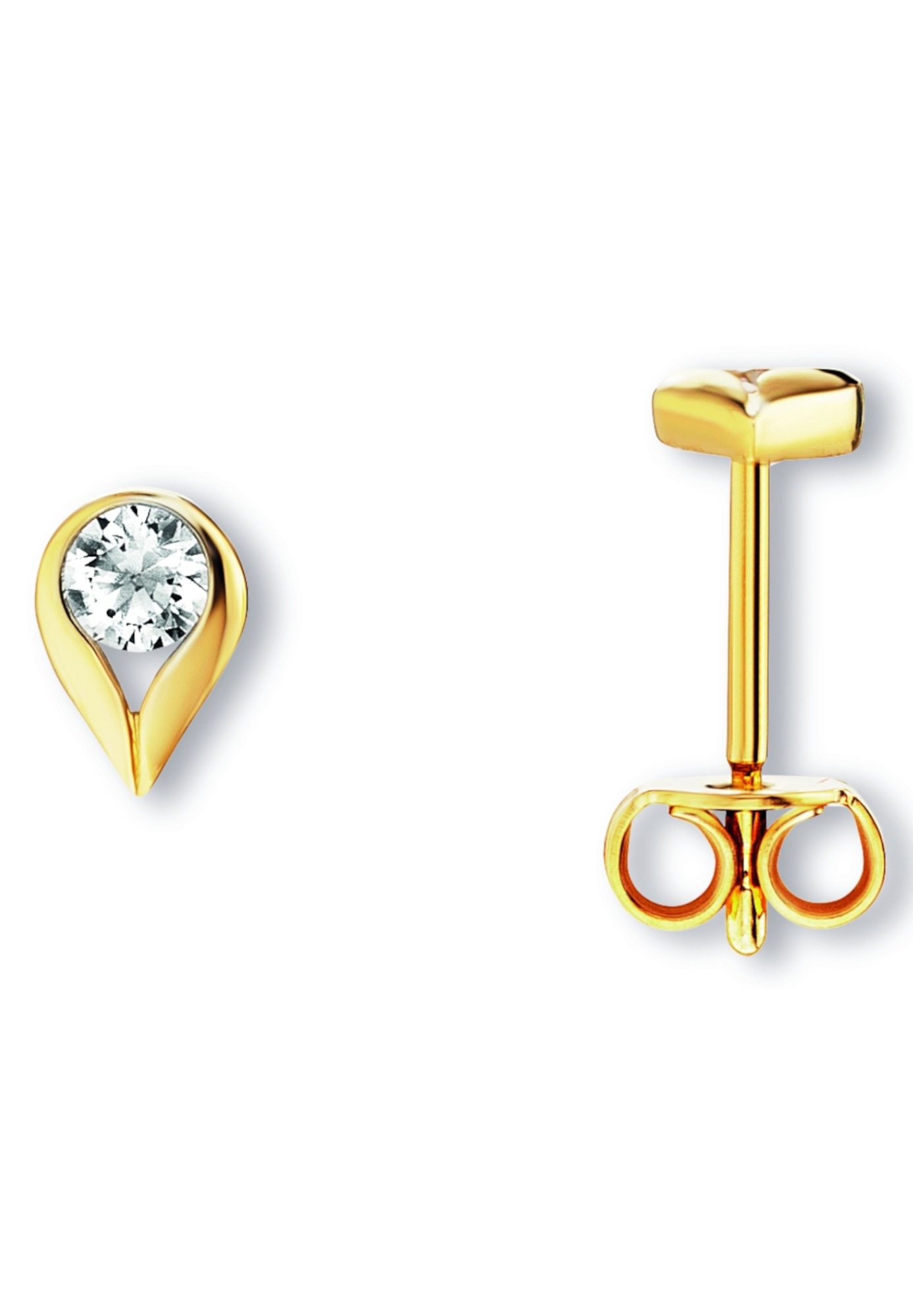 ONE ELEMENT Paar Ohrstecker »Zirkonia Ohrringe  Ohrstecker aus 333 Gelbgold«