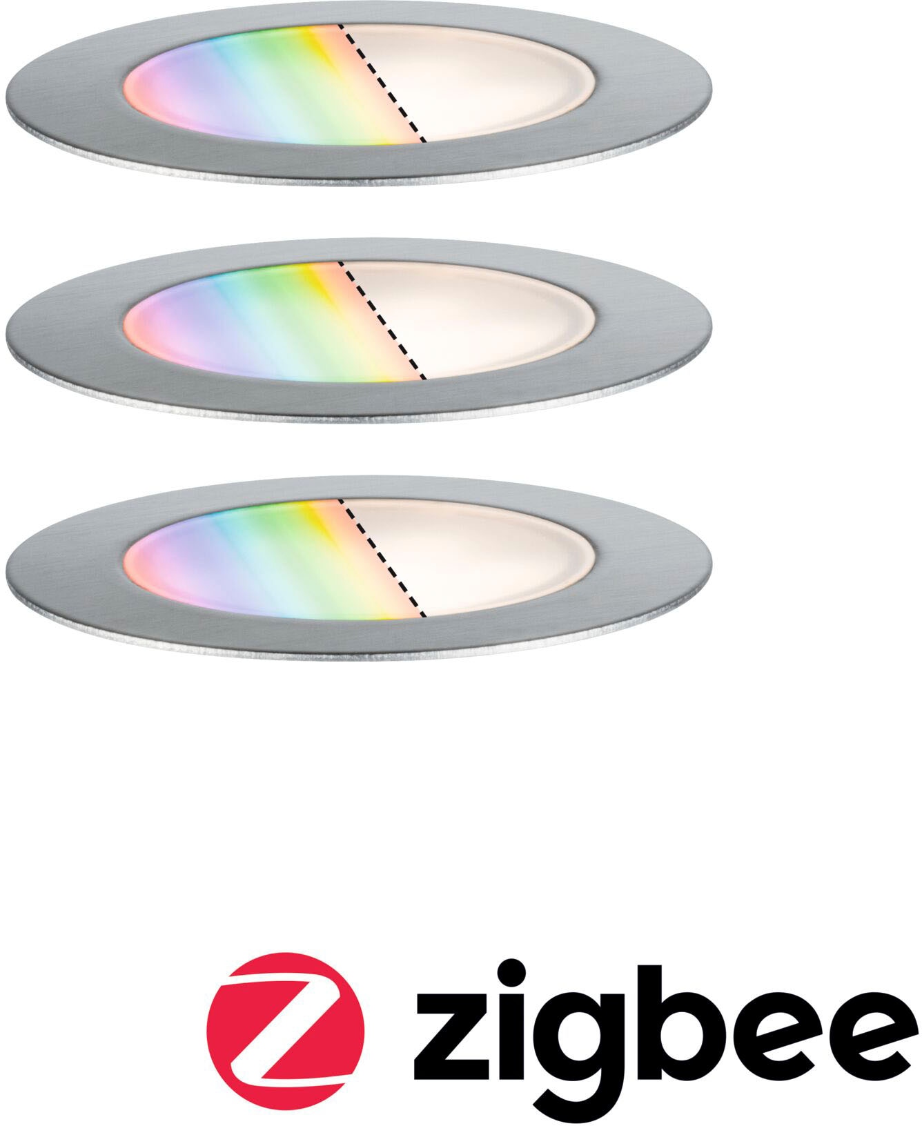 Paulmann LED Gartenleuchte »Outdoor Plug & Shine Einbauleuchte Floor Set RGBW IP67 ZigBee«, 3 flammig, IP67, ZigBee RGBW