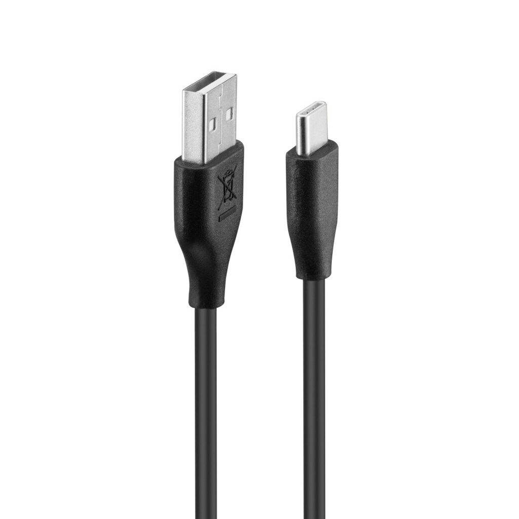 Hama USB-Kabel »Ladekabel für USB A auf USB C, 1,5 m, Schwarz, USB 2.0, Handykabel«, USB Typ A-USB-C, 150 cm, Smartphonekabel, Highspeed, Datenübertragung 480Mbit/s, PVC