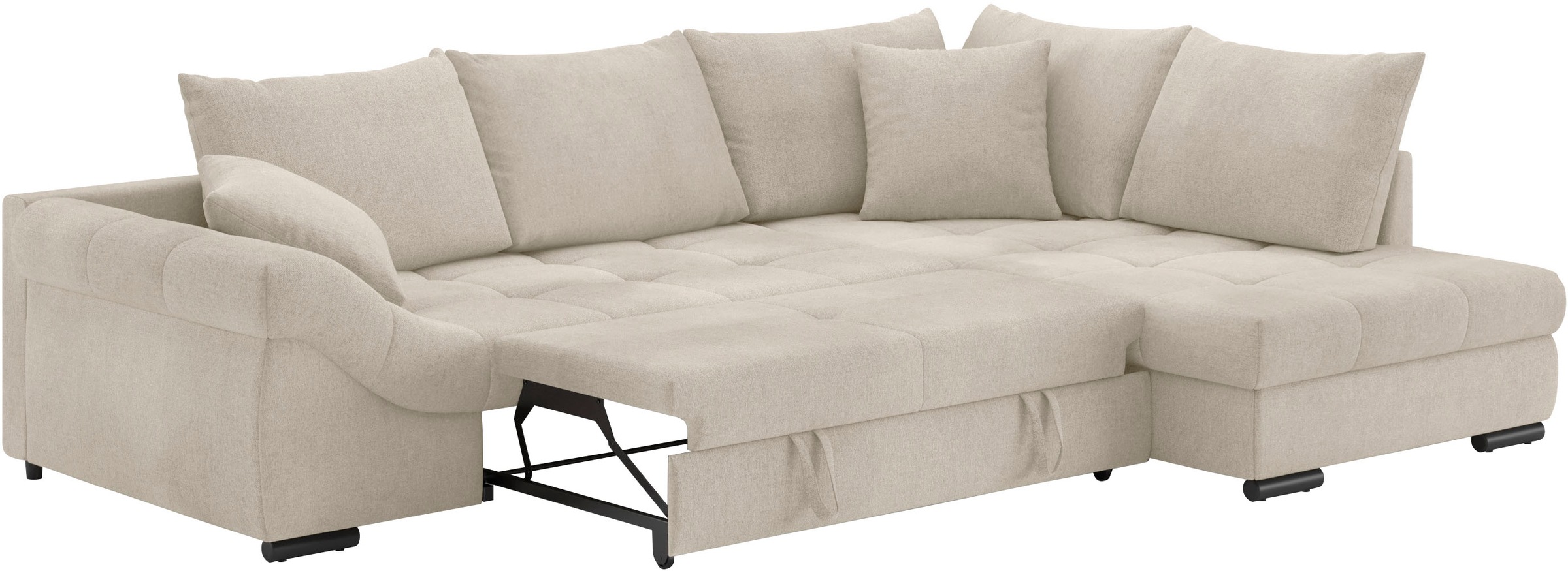 Mr. Couch Ecksofa »Allegro DuraFlex, L-Form«, Hochschläfer-Bettauszug, Kaltschaumpolsterung, bis 140 kg belastbar