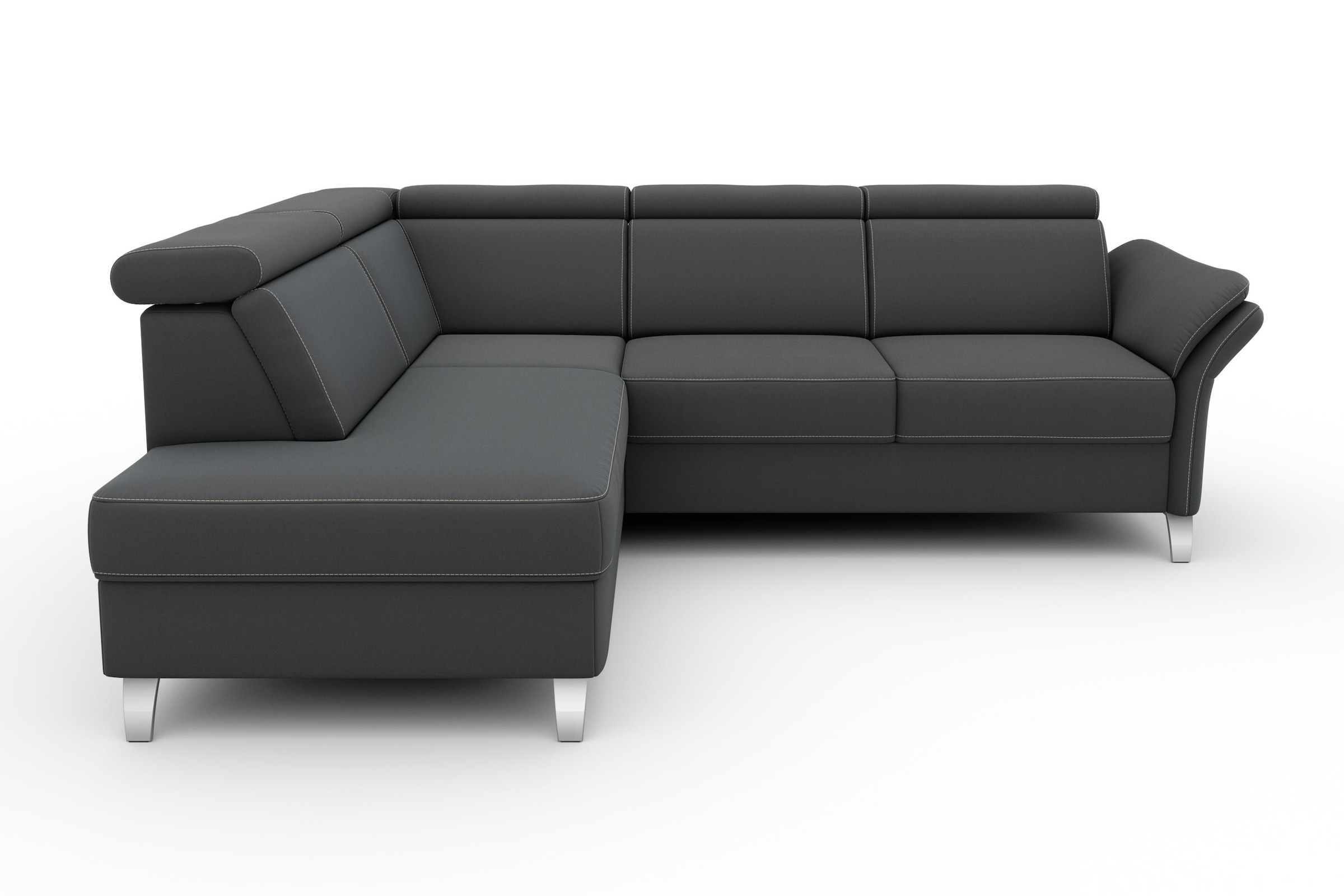 sit&more Ecksofa »Vincenzo L-Form« inklusive Kopfteilverstellung, wahlweise mit Bettfunktion, Bettkasten