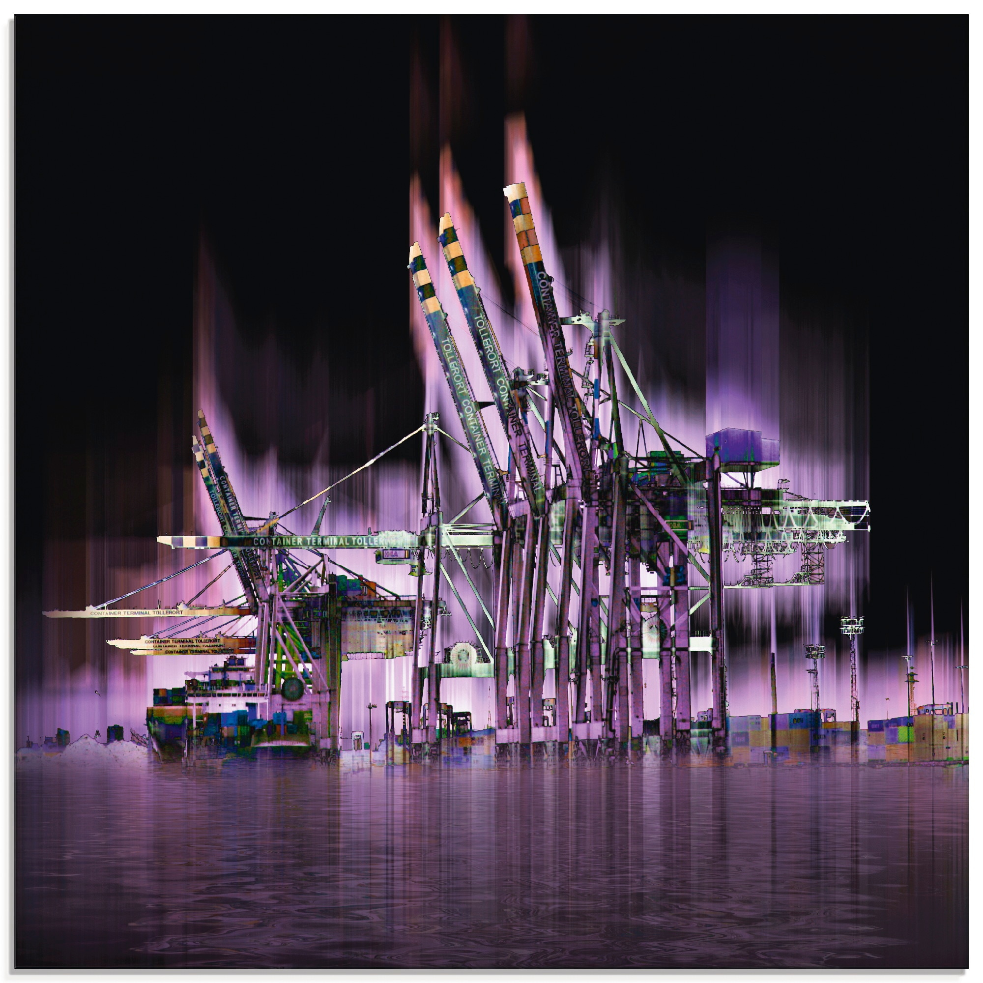 Artland Glasbild »Hamburg Hansestadt Collage 04«, Architektonische Elemente, (1 St.), in verschiedenen Größen