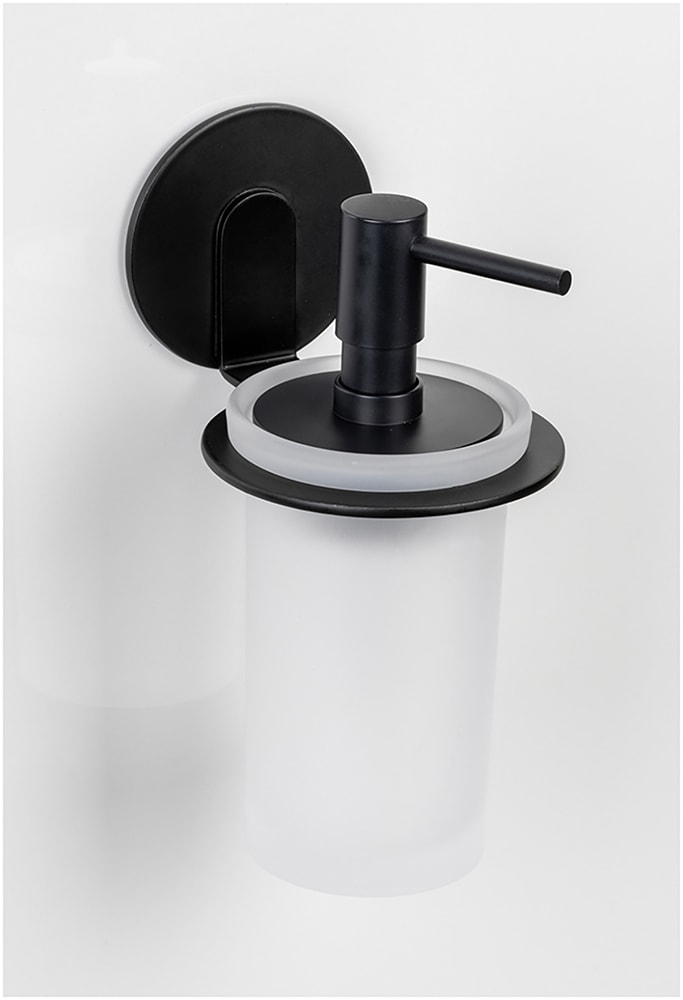 WENKO Seifenspender »Turbo-Loc® Modell Bivio«, Befestigen ohne Bohren, Aluminium-Halterung, 150 ml