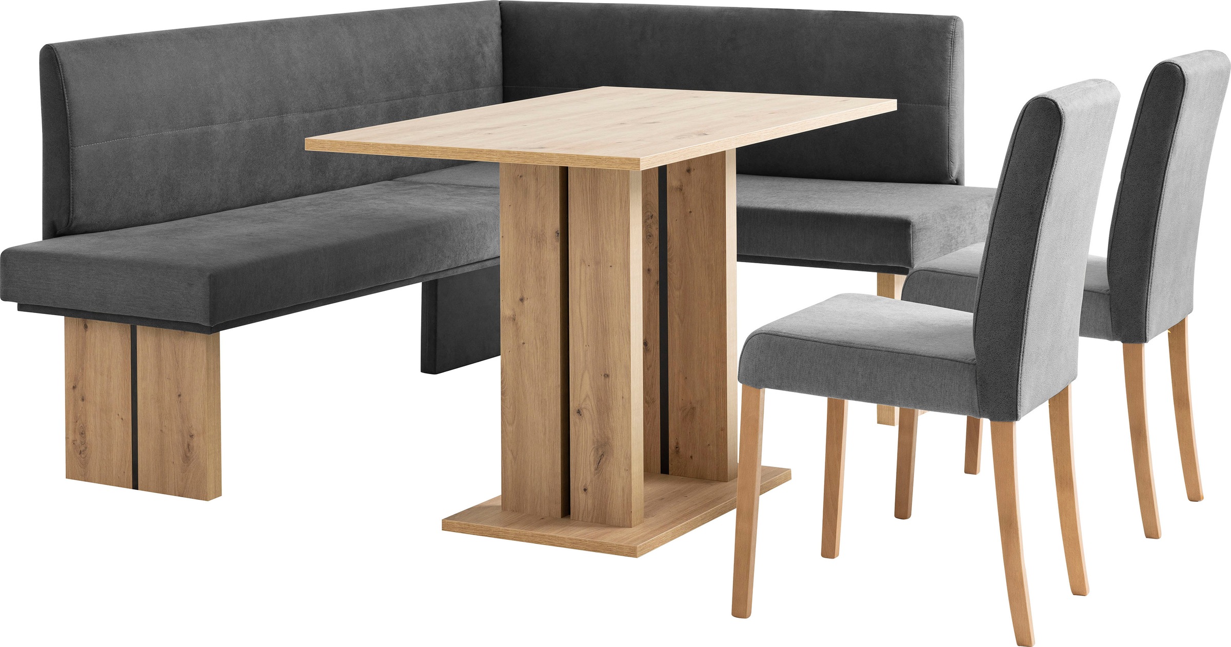 Home affaire Eckbankgruppe »Emma Essgruppe Esszimmer Küche«, (Set, 4 tlg., Eckbank 2 Stühle 1 Tisch), Eckbank Tisch Stühle Landhaus