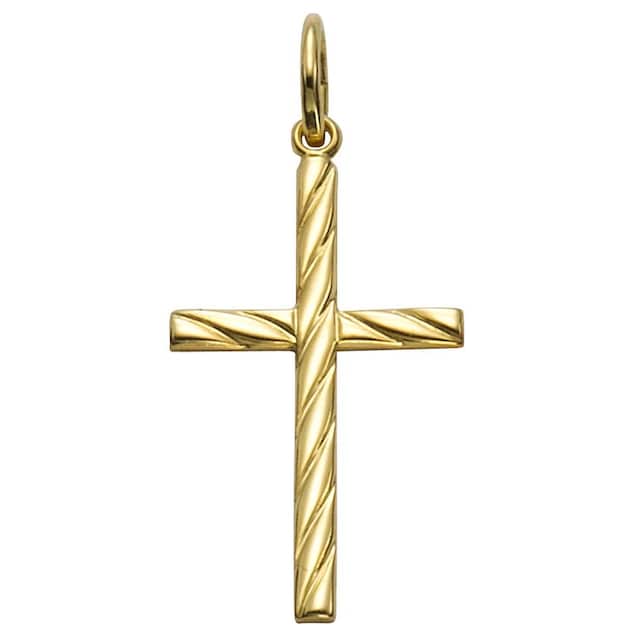 Firetti Kreuzanhänger »Symbol des Glaubens, glanz, längs gestreift« auf  Raten kaufen
