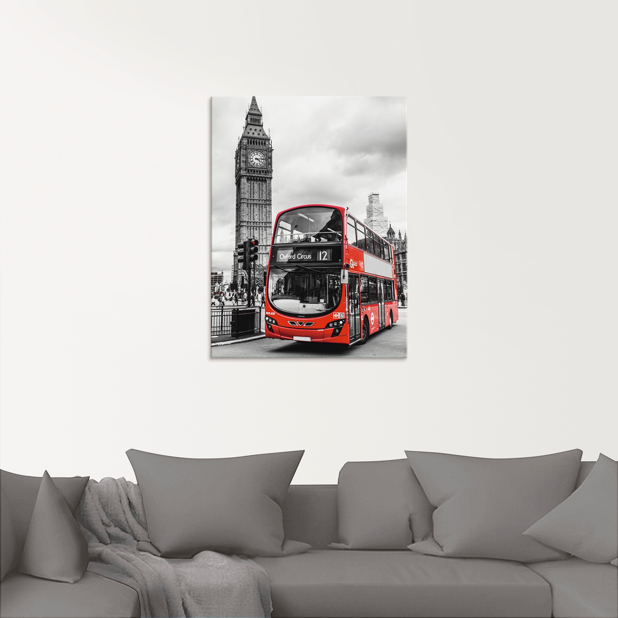 Artland Glasbild »London Bus und Big Ben«, Gebäude, (1 St.), in verschiedenen Größen