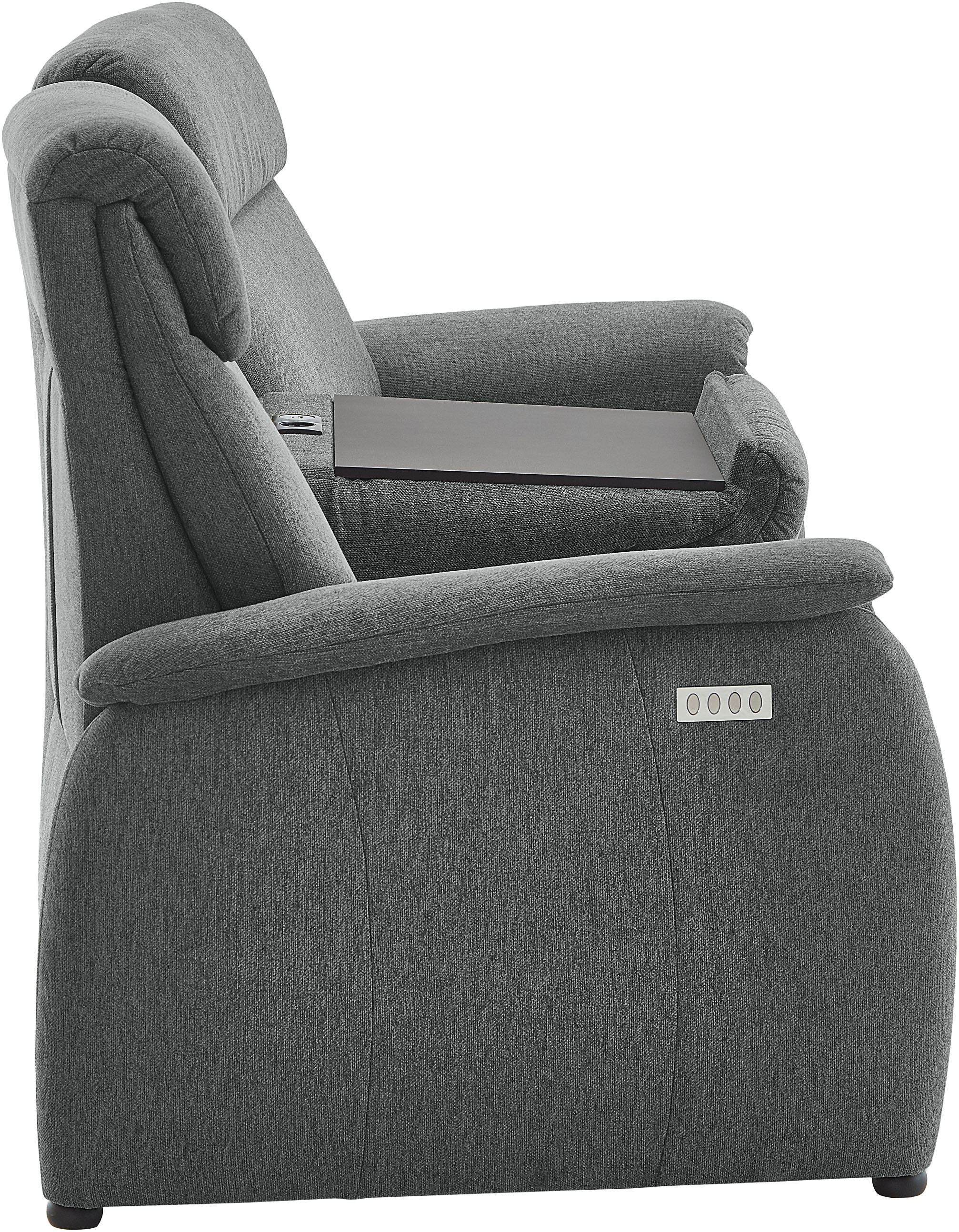Home affaire 3-Sitzer »Turin Sofa mit elektrischer Relaxfunktion, Breite 226 cm« inkl. Tisch, USB & Steckdose, Federkern & pflegeleichtem Bezug
